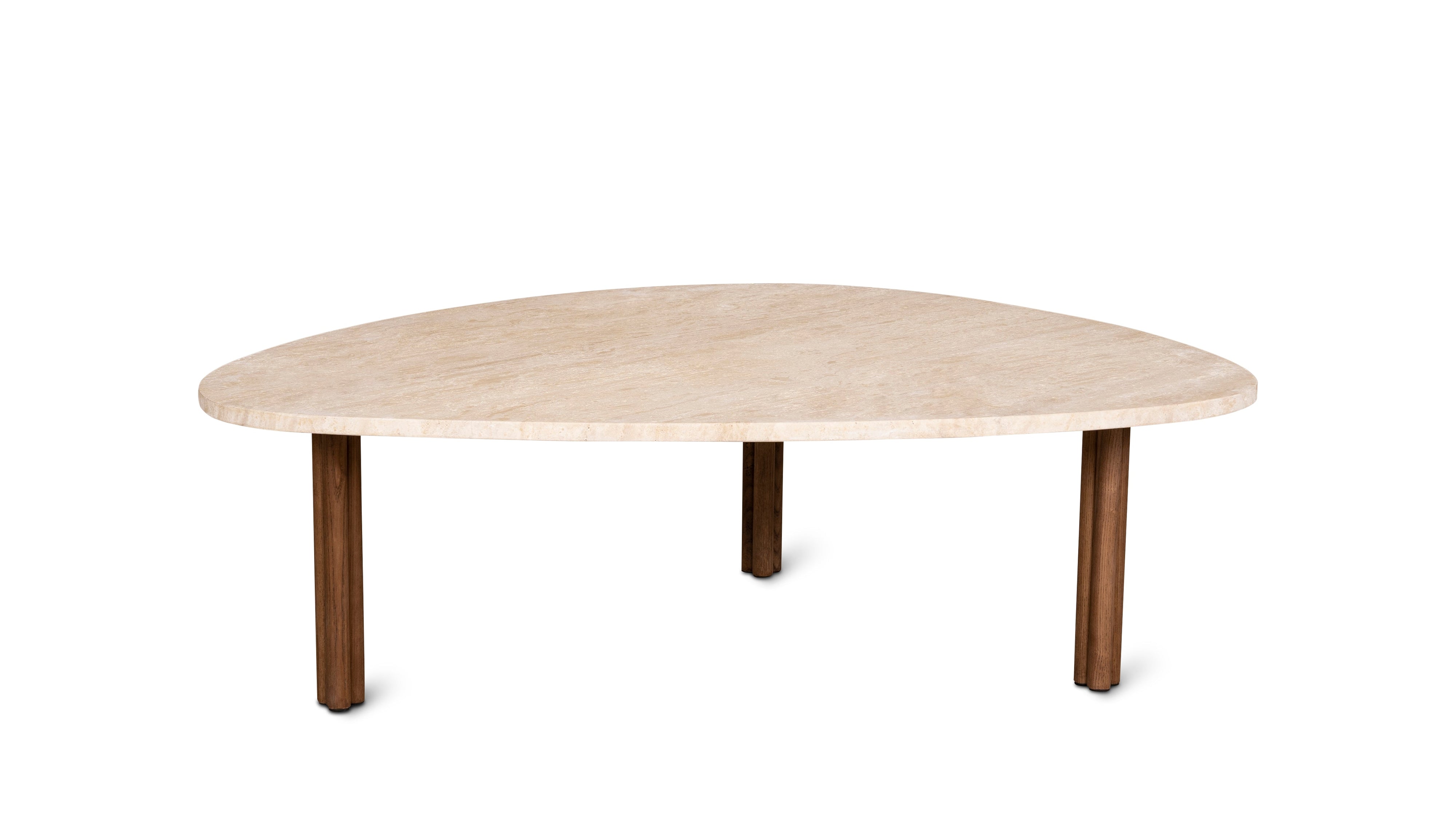 Better Together Coffee Table, Travertine/Stained Walnut - Image 1