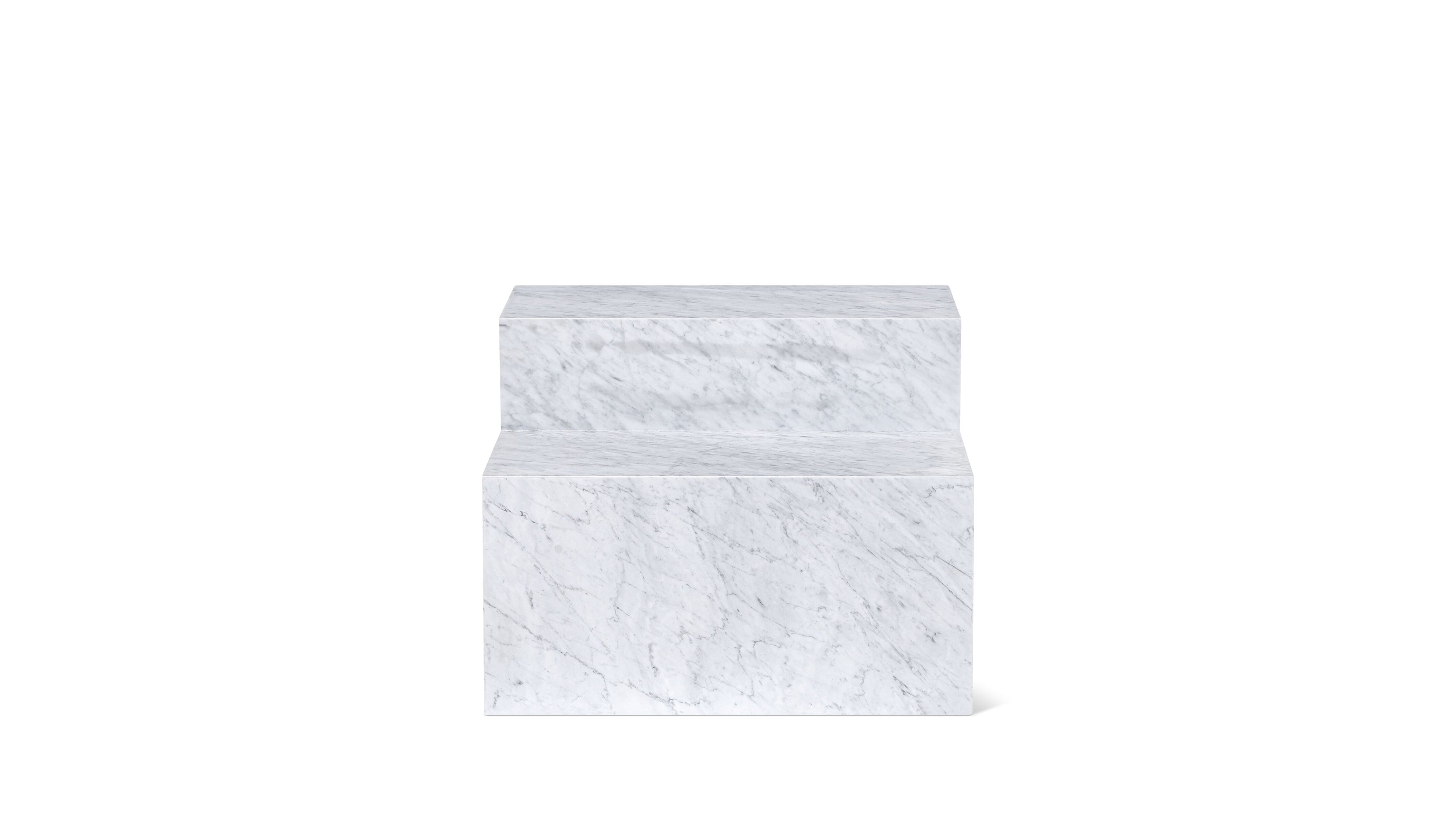 Align Coffee Table, Tiered, Carrara Marble