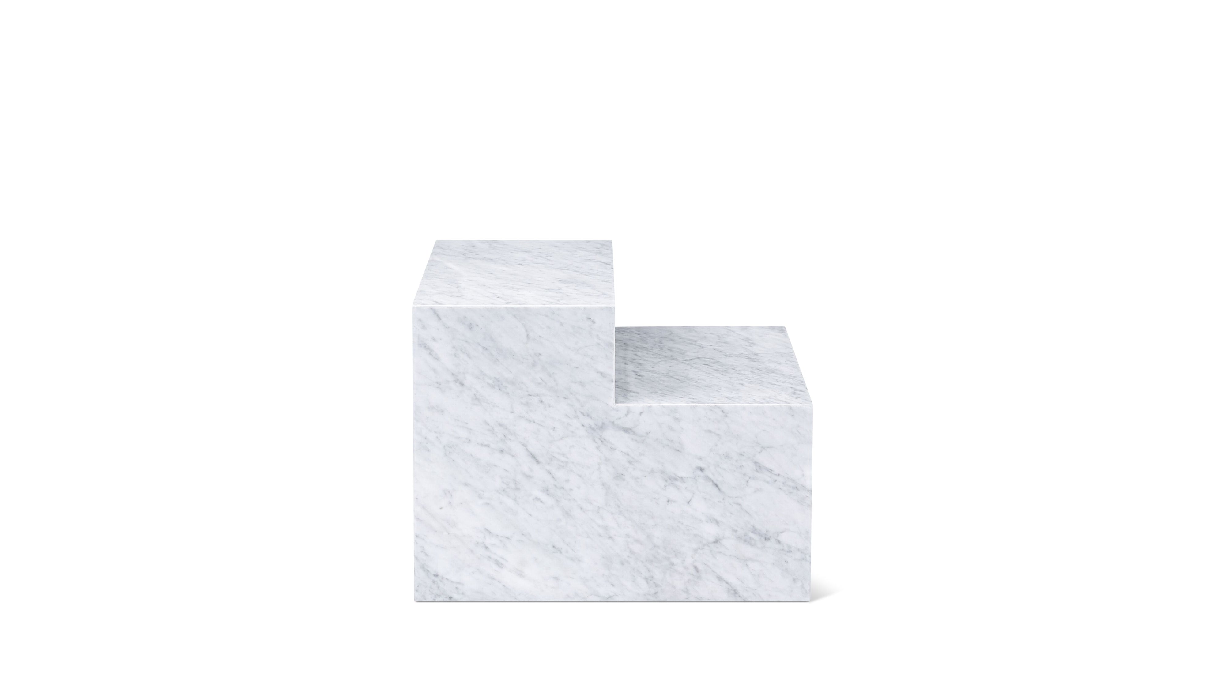 Align Coffee Table, Tiered, Carrara Marble
