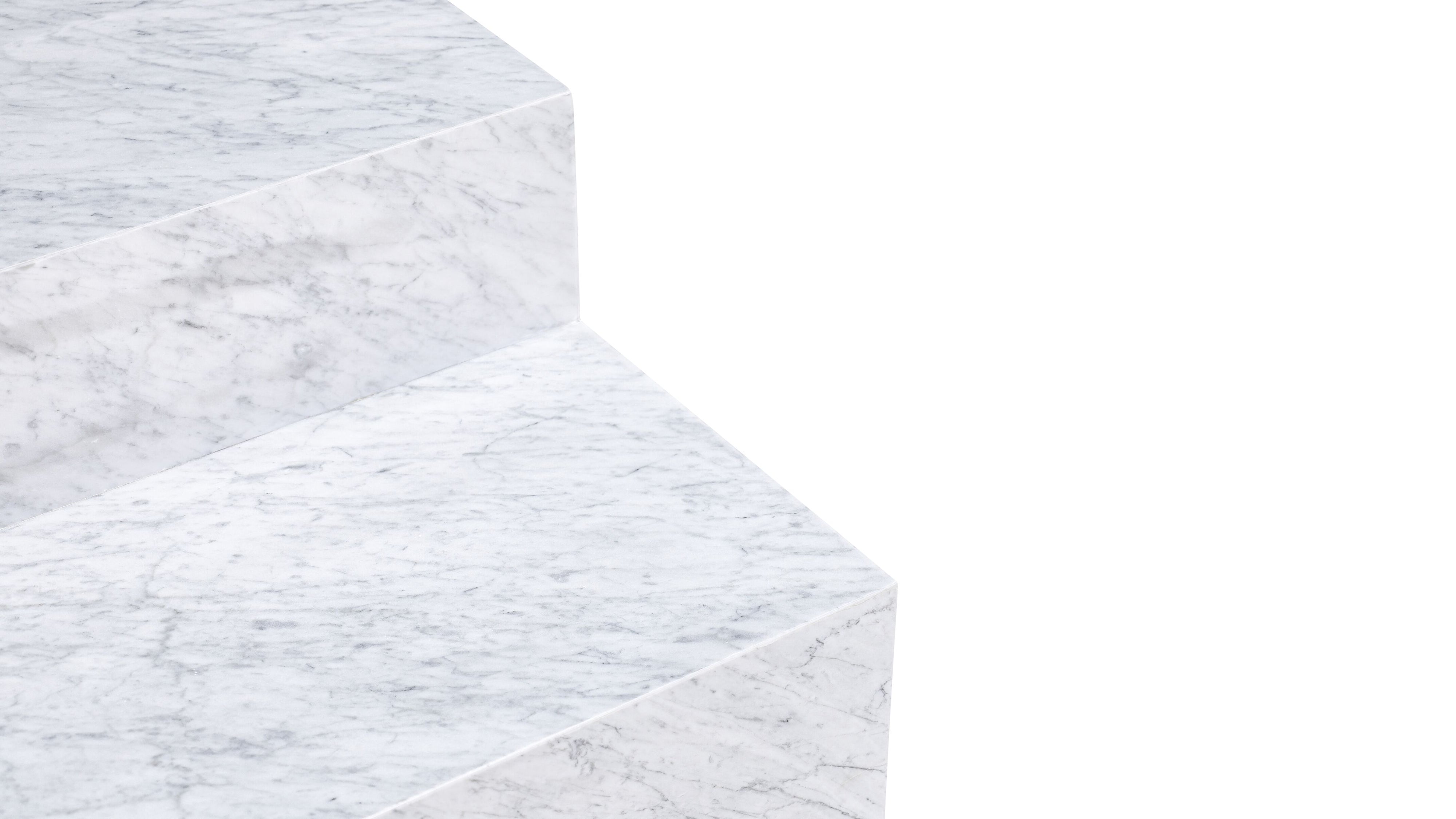 Align Coffee Table, Tiered, Carrara Marble