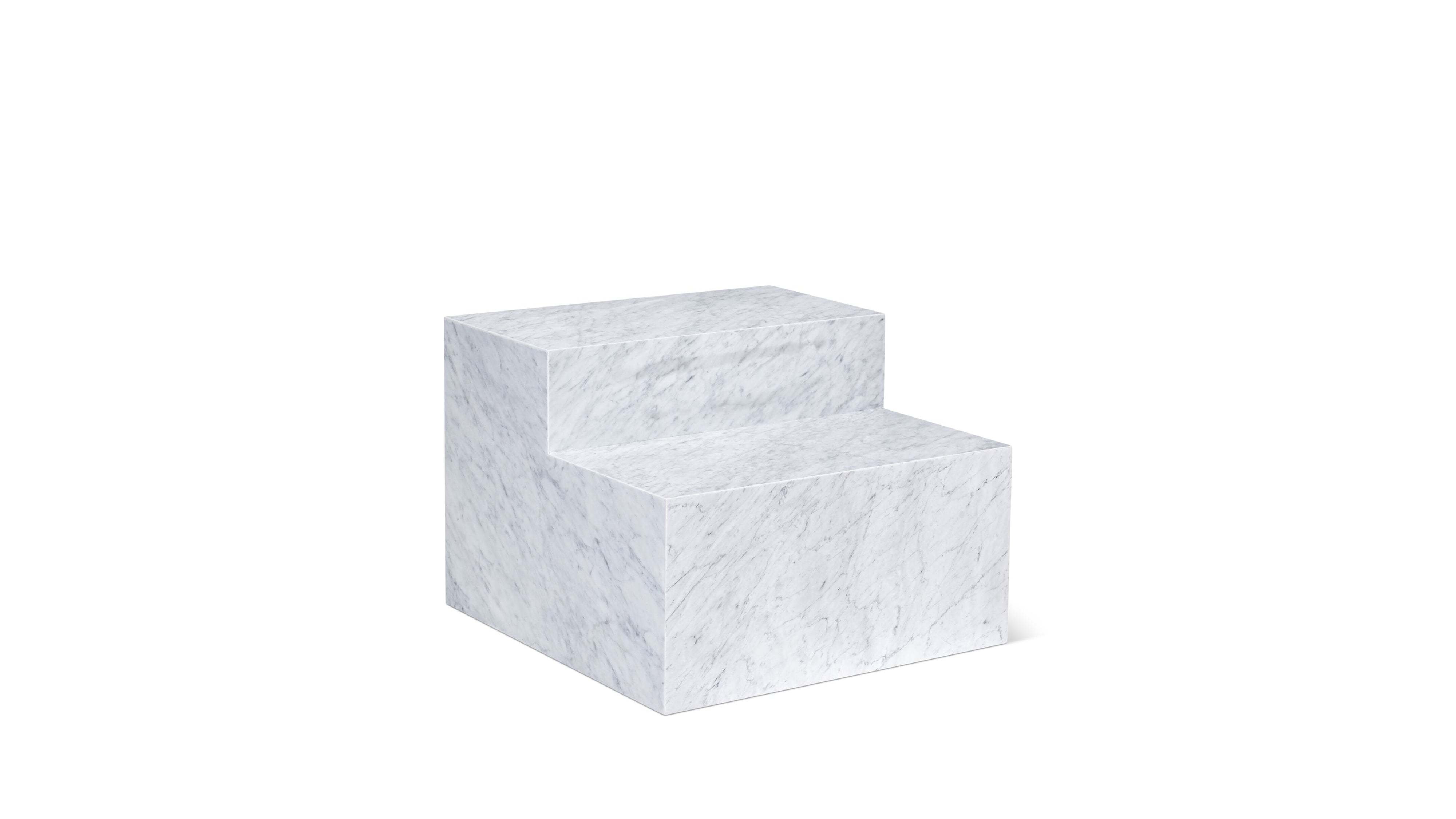 Align Coffee Table, Tiered, Carrara Marble