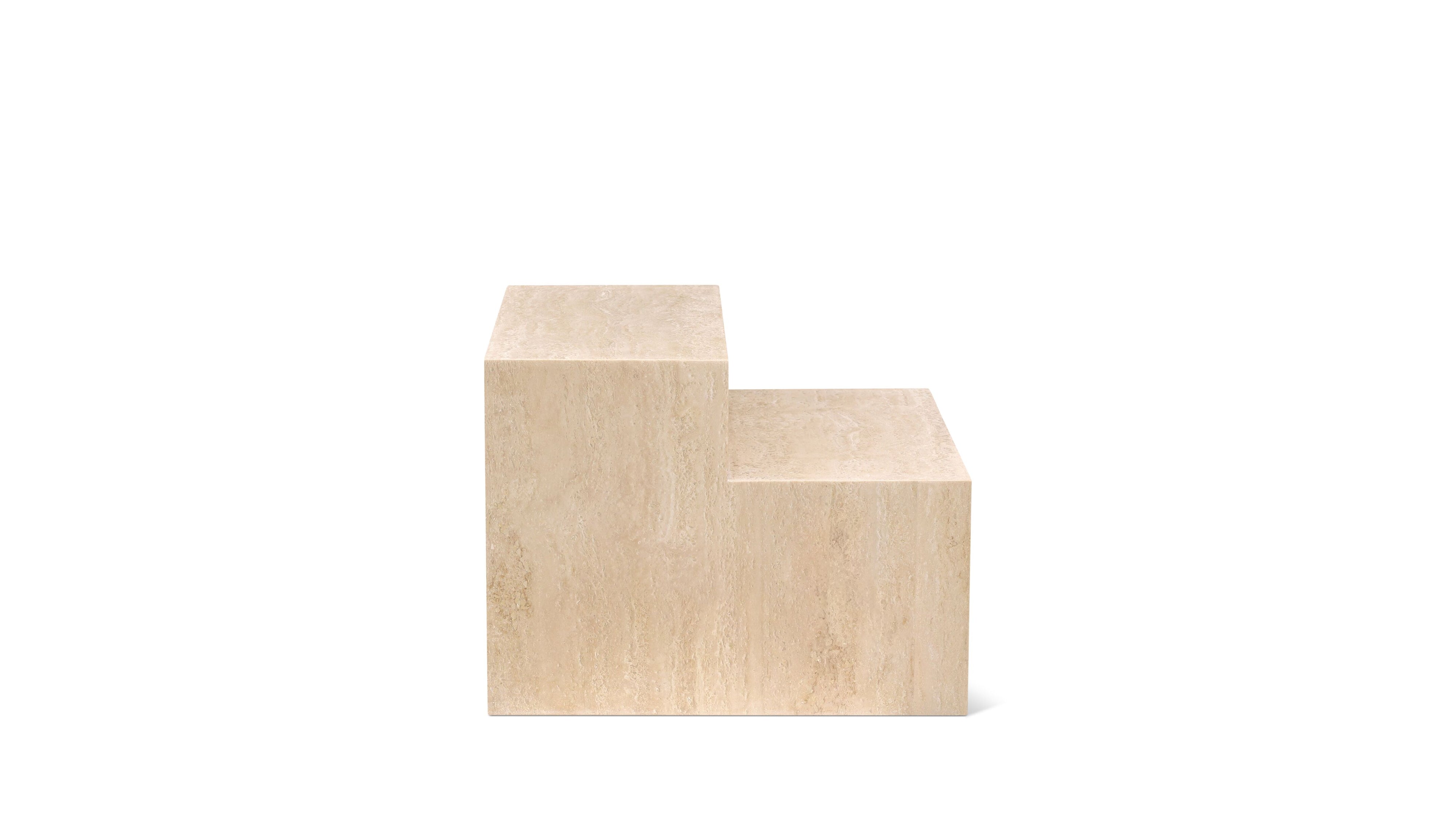 Align Coffee Table, Tiered, Travertine