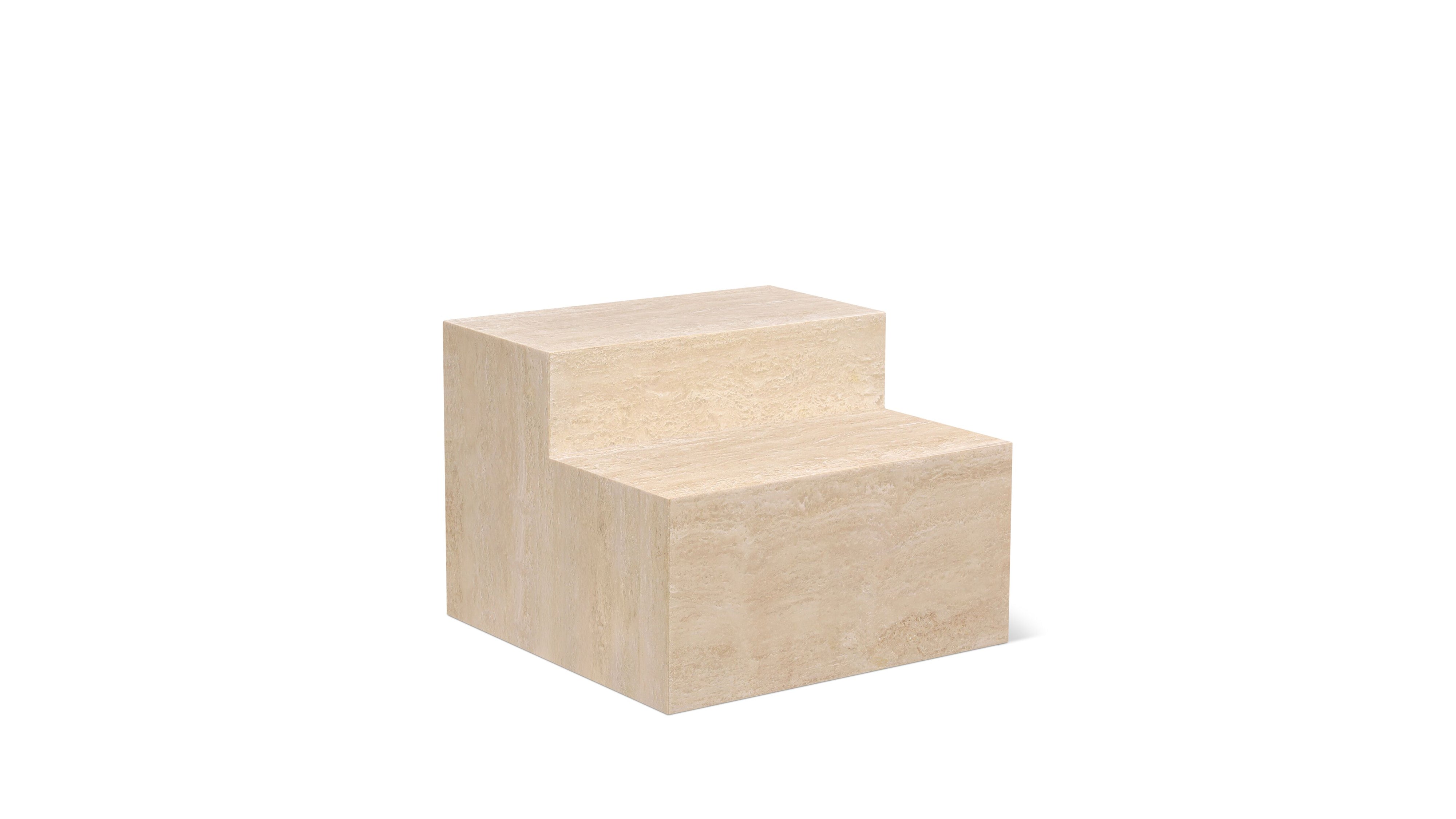 Align Coffee Table, Tiered, Travertine