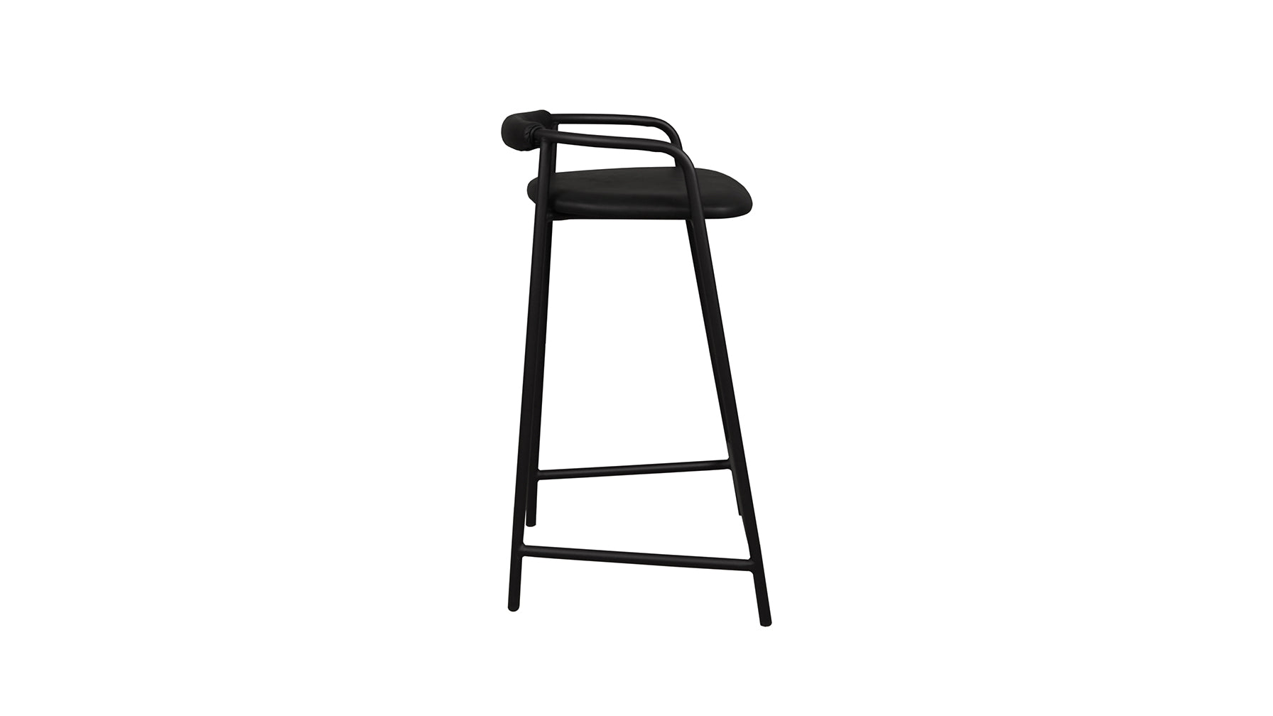 Slow Mornings Stool, Counter, Coal Leather/Black Metal - Image 13