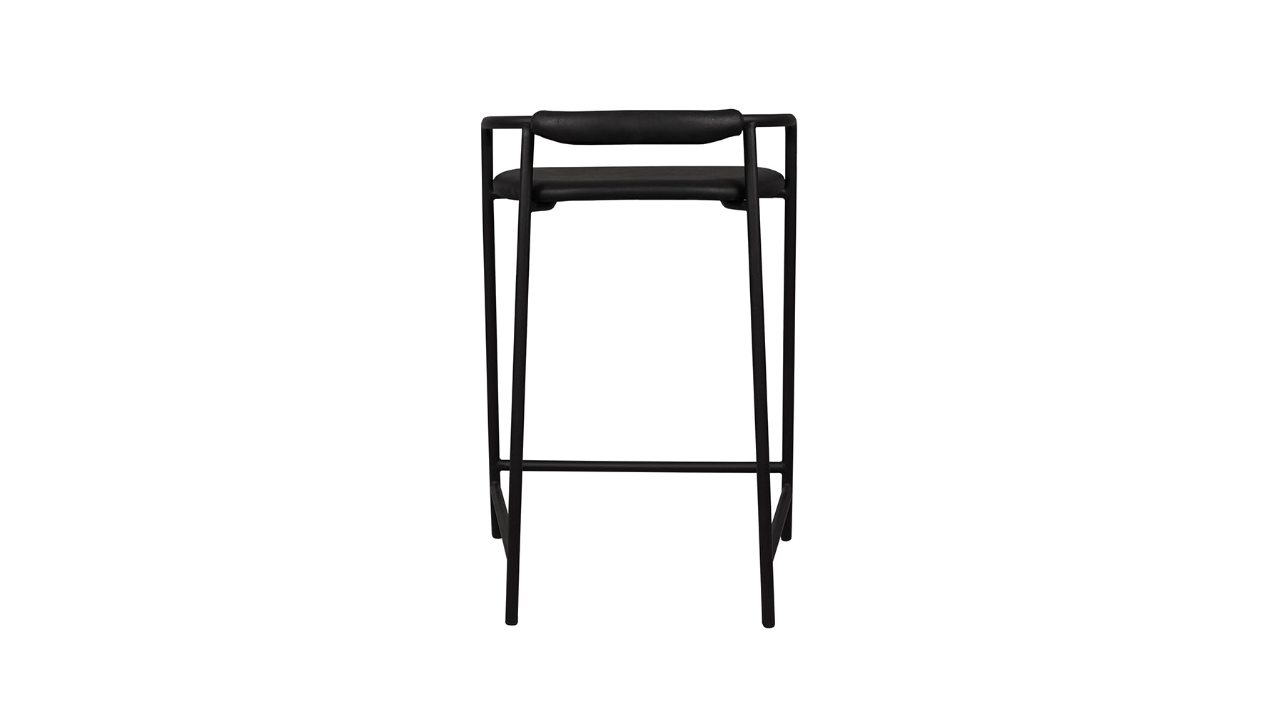 Slow Mornings Stool, Counter, Coal Leather/Black Metal - Image 13
