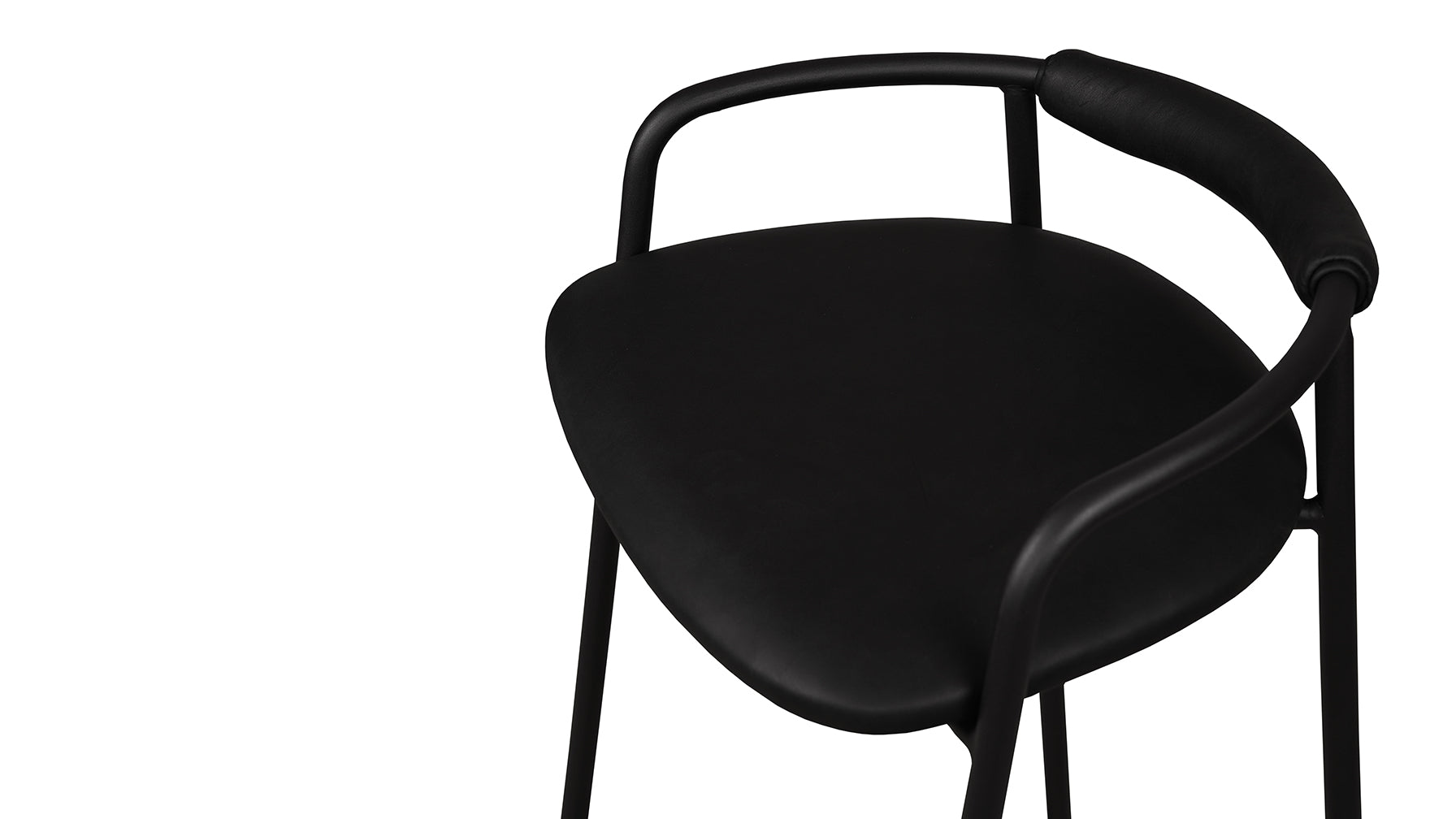 Slow Mornings Stool, Counter, Coal Leather/Black Metal - Image 7