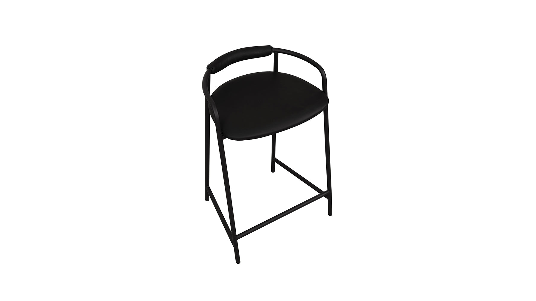 Slow Mornings Stool, Counter, Coal Leather/Black Metal - Image 8