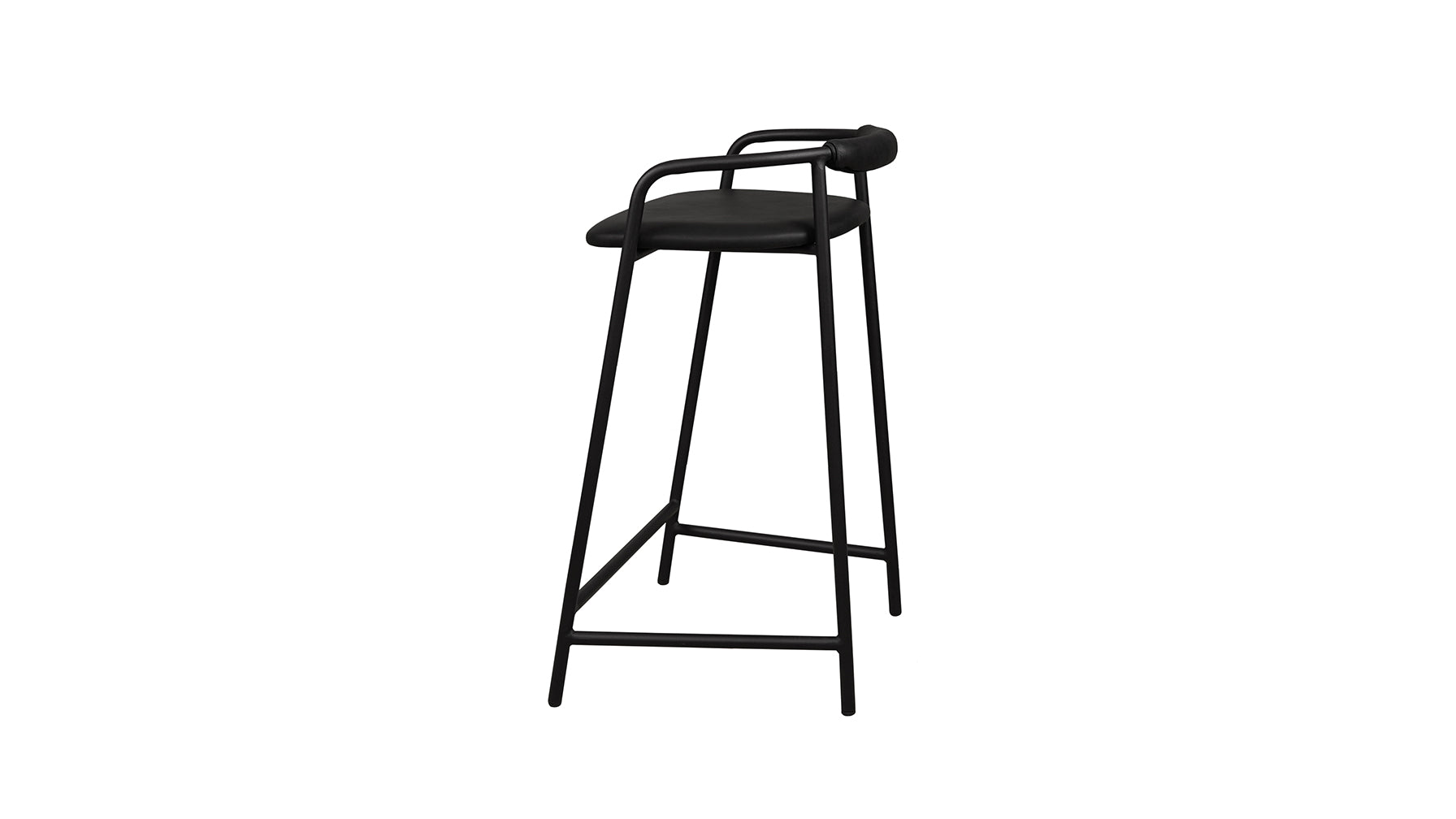 Slow Mornings Stool, Counter, Coal Leather/Black Metal - Image 9