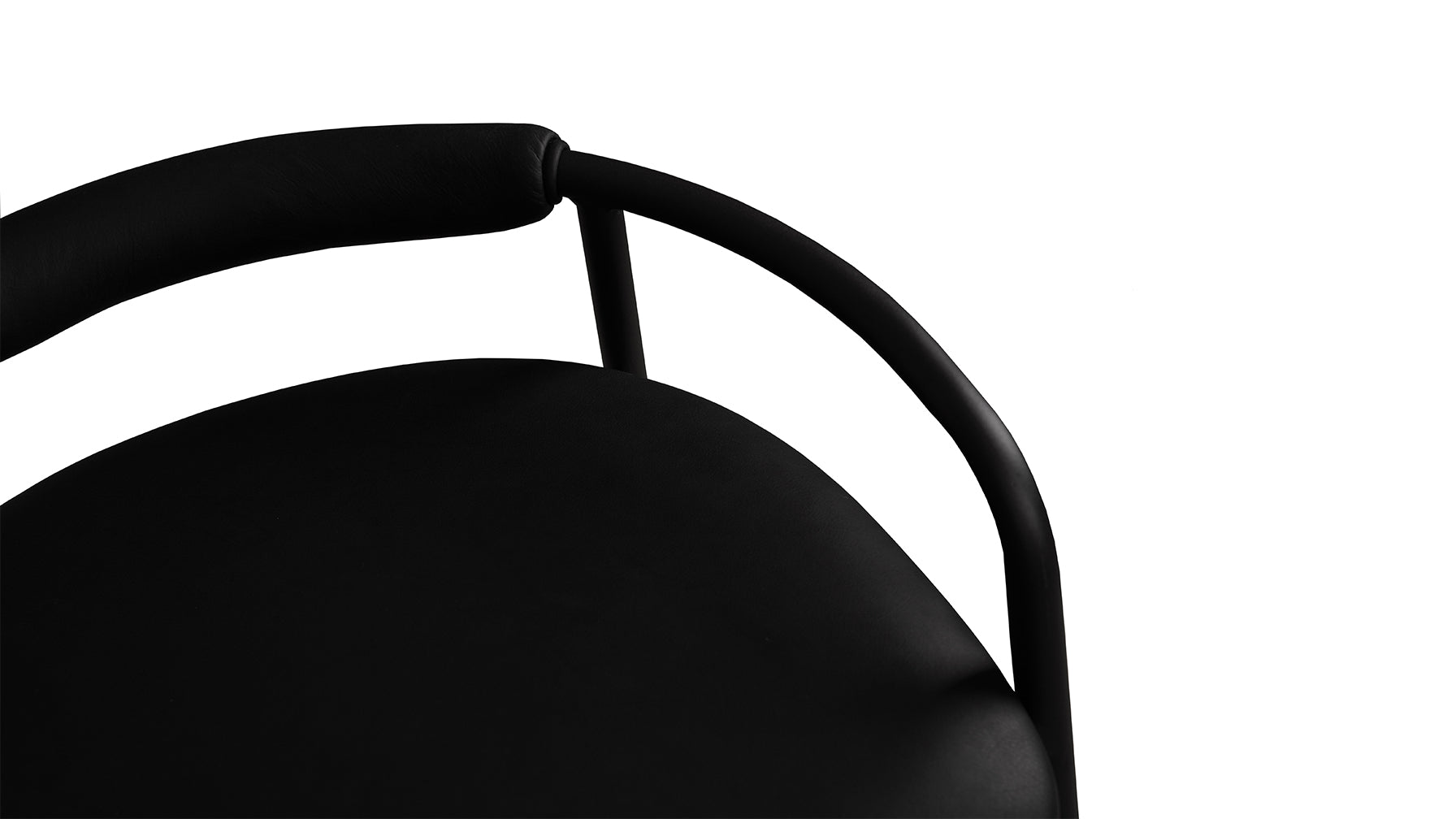 Slow Mornings Stool, Counter, Coal Leather/Black Metal - Image 11