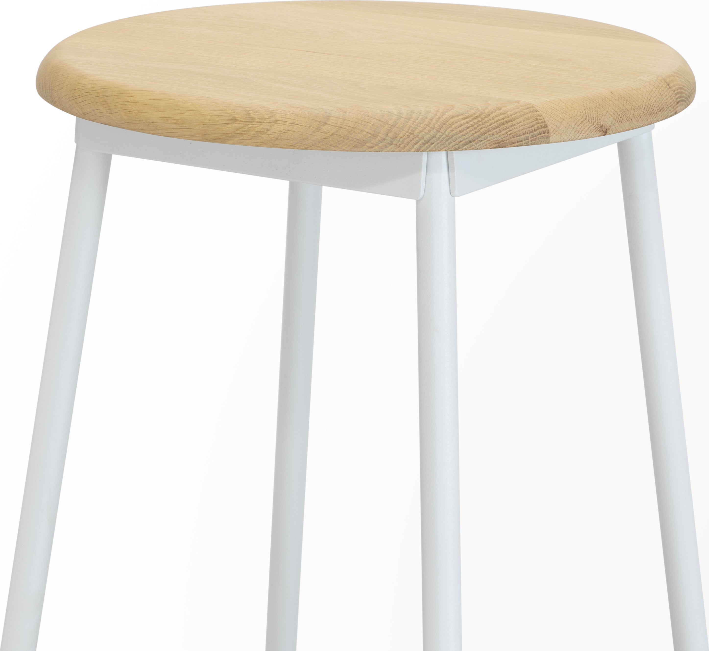 Take The Edge Off Stool, Counter, Natural/White Metal - Image 6