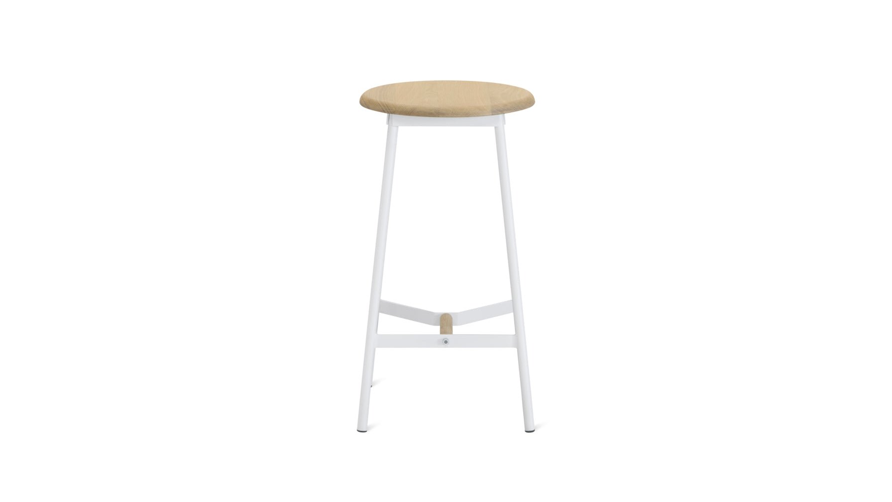 Take The Edge Off Stool, Counter, Natural/White Metal - Image 9