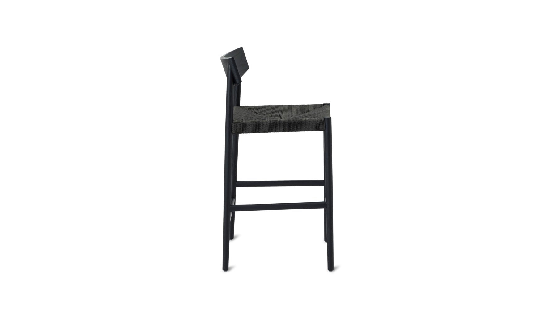 Dinner Guest Counter Stool, Black Oak/ Black Papercord Seat - Image 12