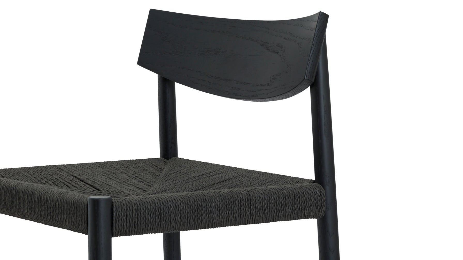 Dinner Guest Counter Stool, Black Oak/ Black Papercord Seat - Image 8