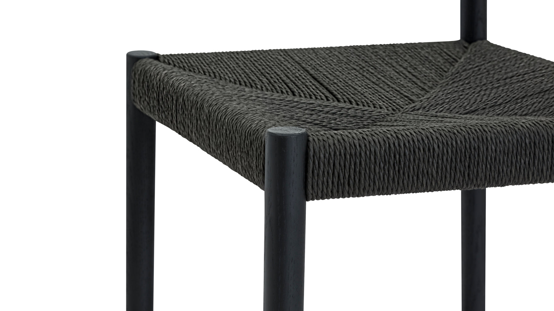 Dinner Guest Counter Stool, Black Oak/ Black Papercord Seat - Image 9