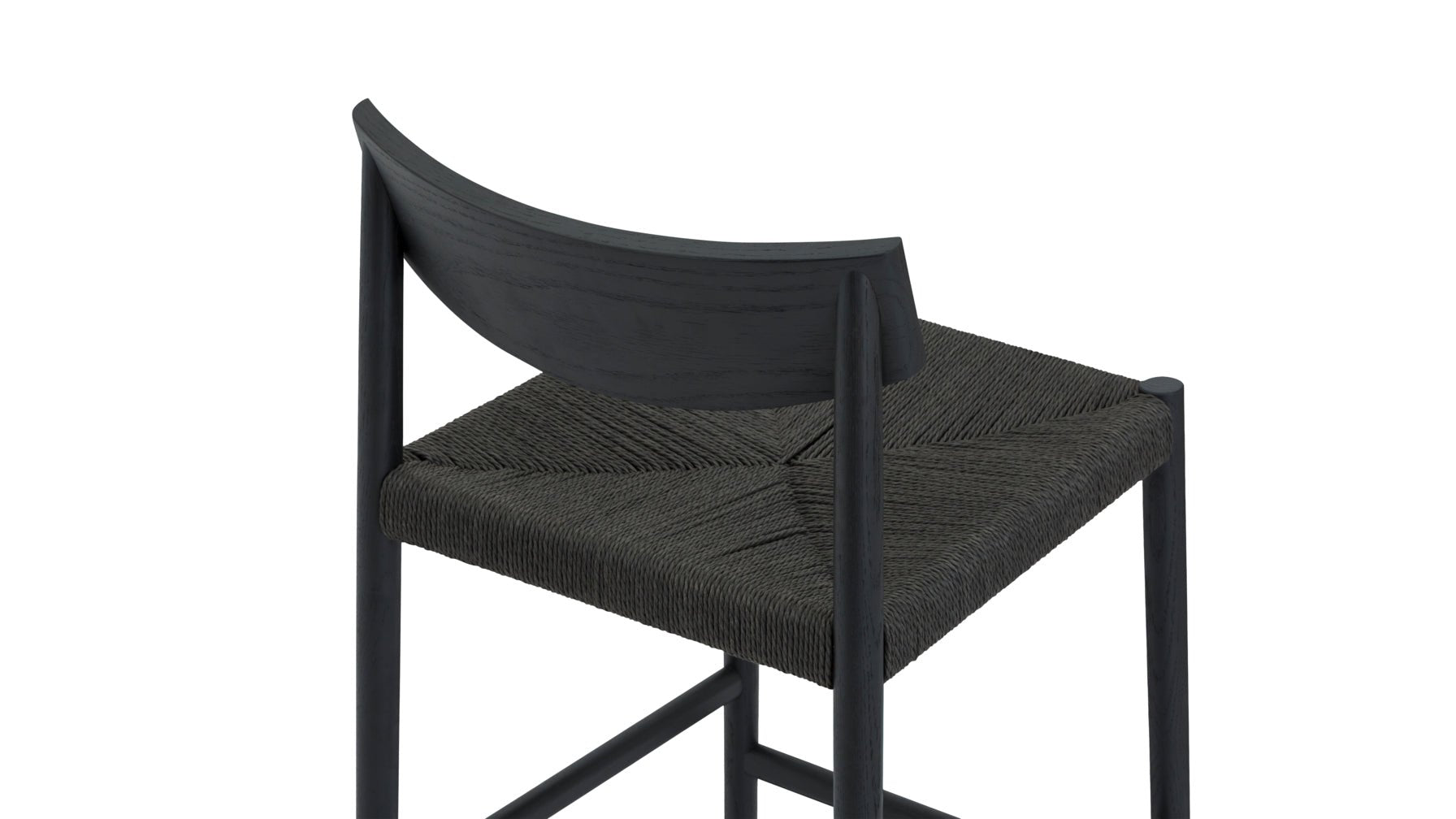 Dinner Guest Counter Stool, Black Oak/ Black Papercord Seat - Image 11
