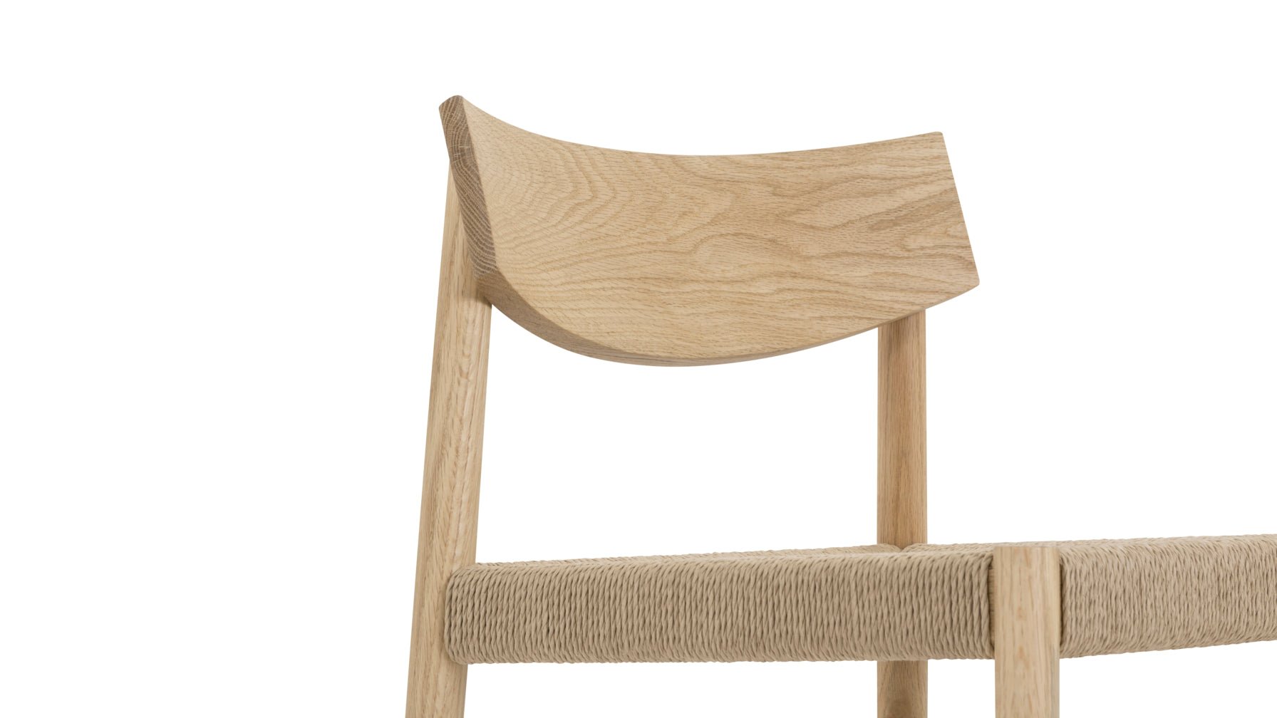 Dinner Guest Counter Stool, White Oak/ Natural Papercord Seat - Image 7