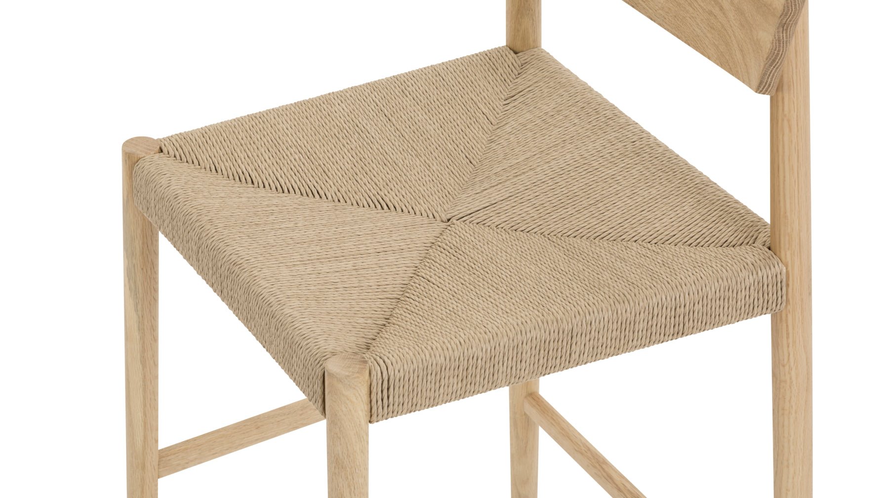 Dinner Guest Counter Stool, White Oak/ Natural Papercord Seat - Image 8
