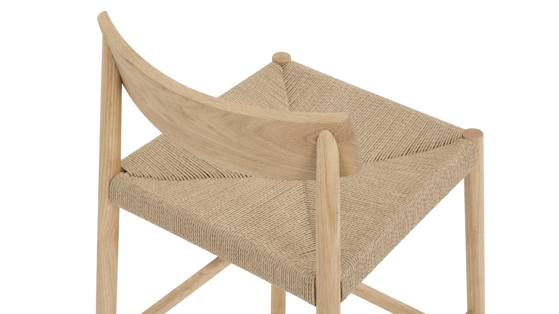 Dinner Guest Counter Stool, White Oak/ Natural Papercord Seat - Image 10