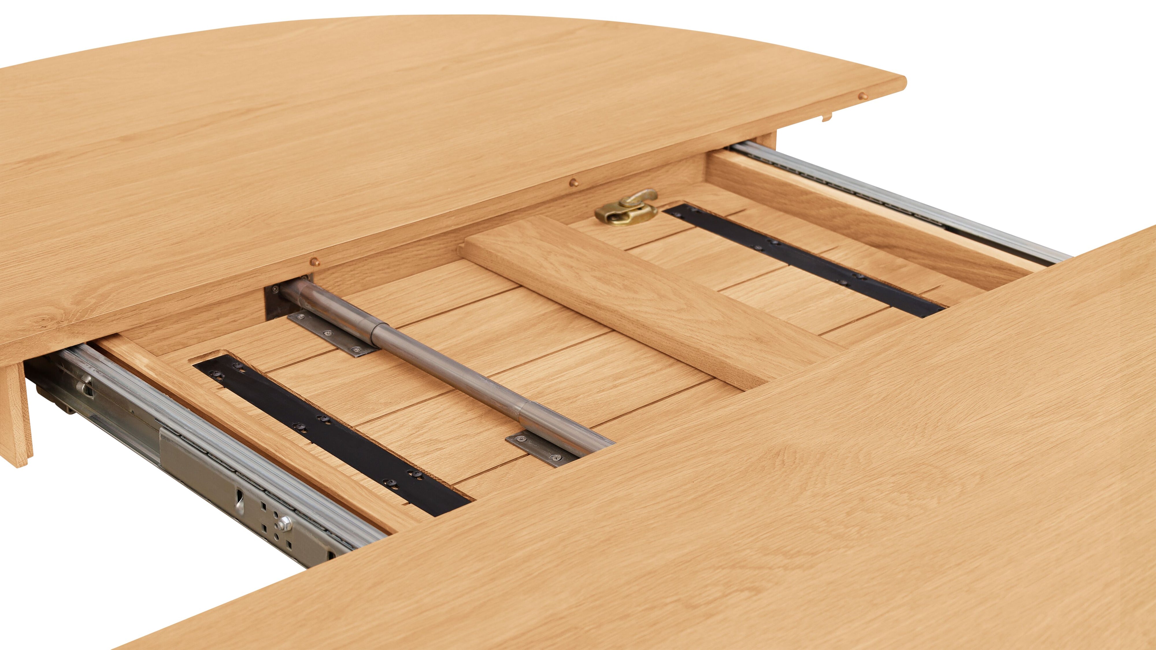 Frame Round Extendable Dining Table, Seats 4-8, Oak