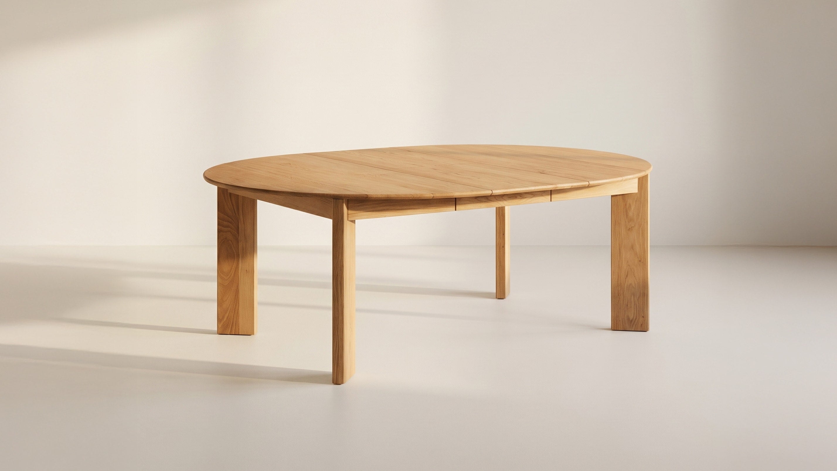 Frame Round Extendable Dining Table, Seats 4-8, Oak