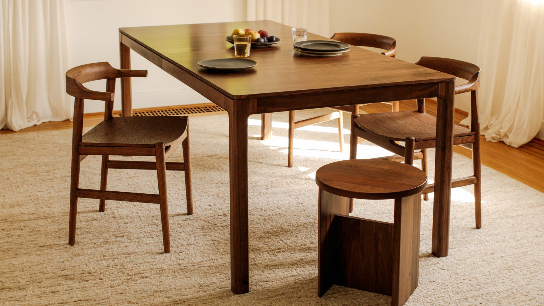 Bridge Extendable Dining Table, Seats, 6-10, American Walnut_image