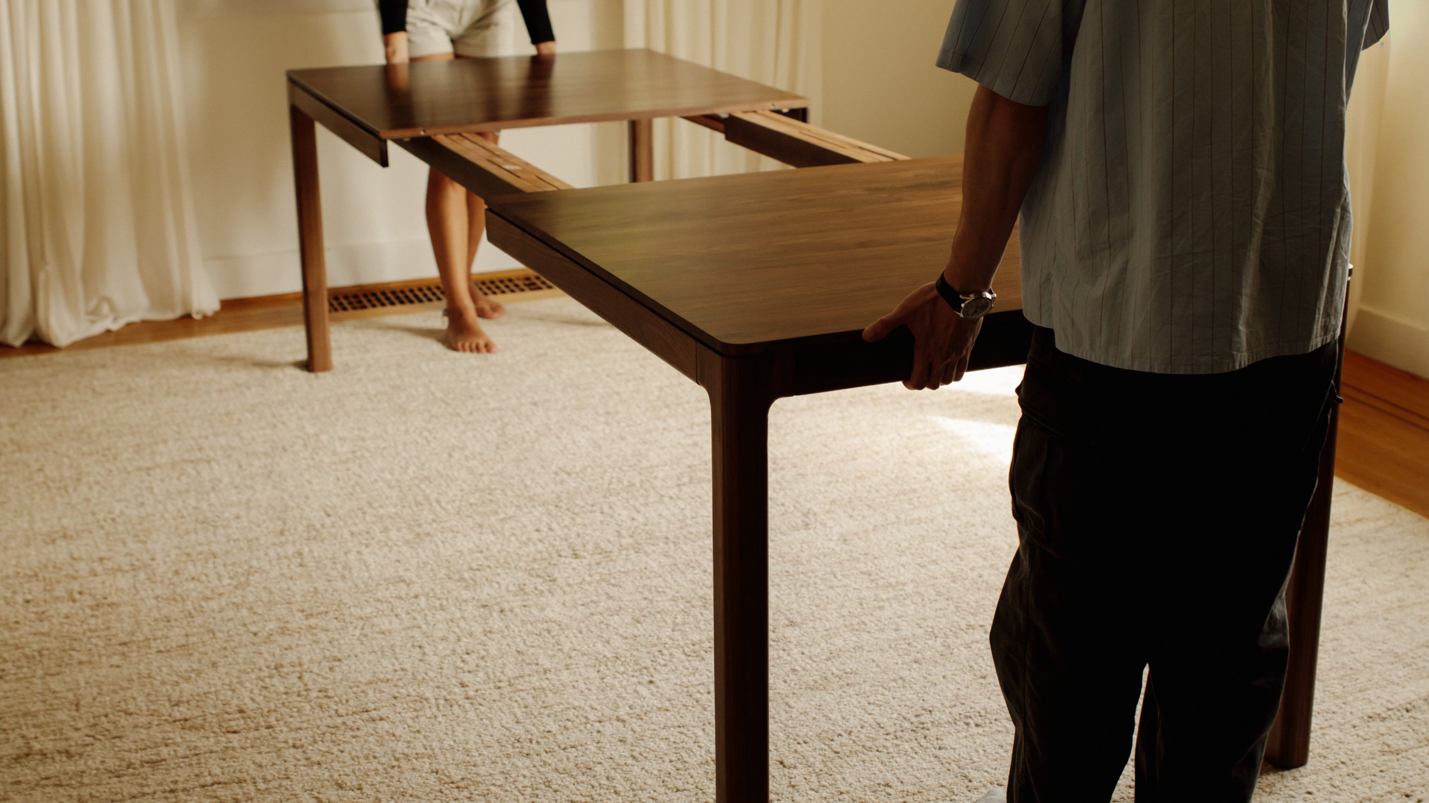 Bridge Extendable Dining Table, Seats, 6-10, American Walnut