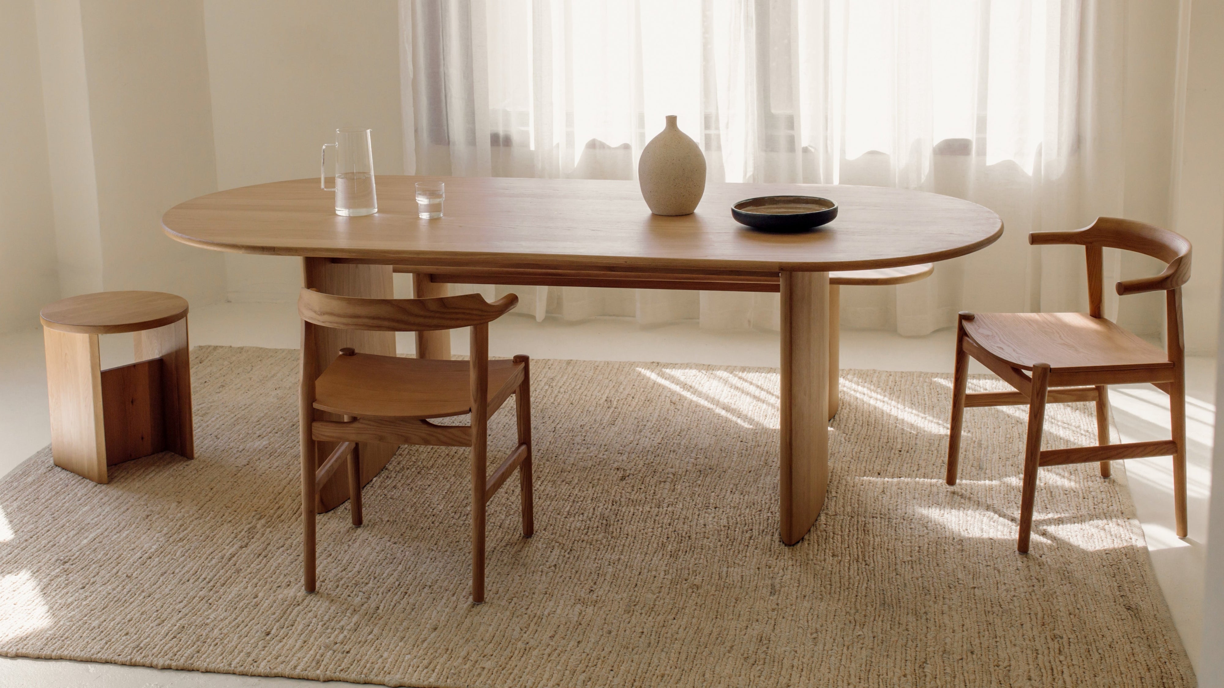 Union Dining Table, Seats 6-8 People, White Oak - Image 3