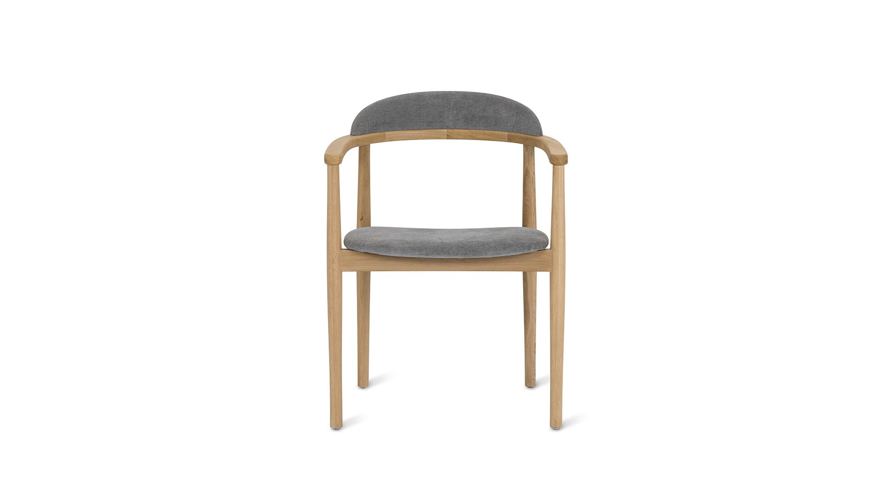 Count On Me Dining Chair, Oak, Grey Seat - Image 1