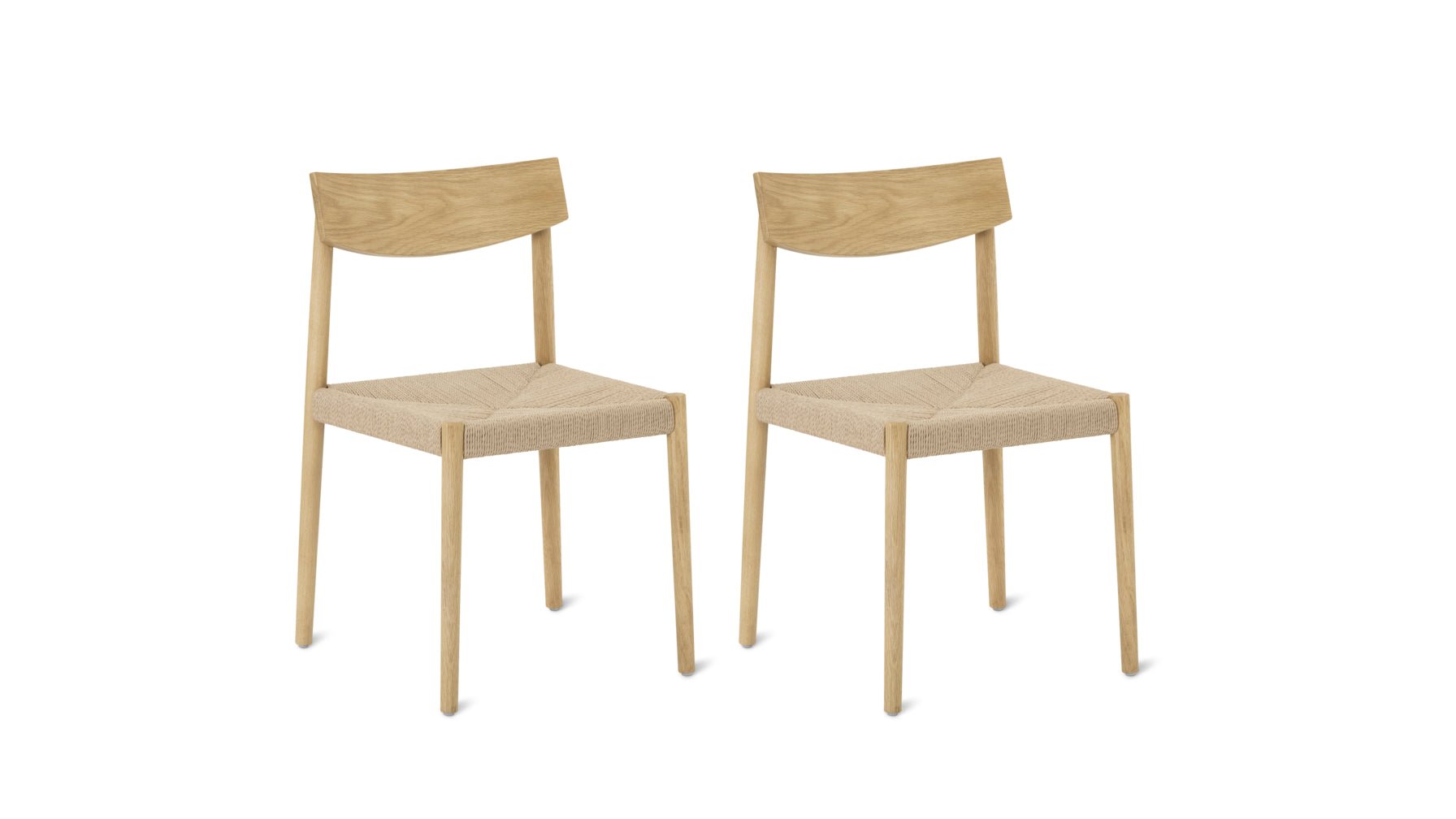 Dinner Guest Armless Dining Chair (Set of Two), White Oak/ Natural Papercord Seat - Image 12