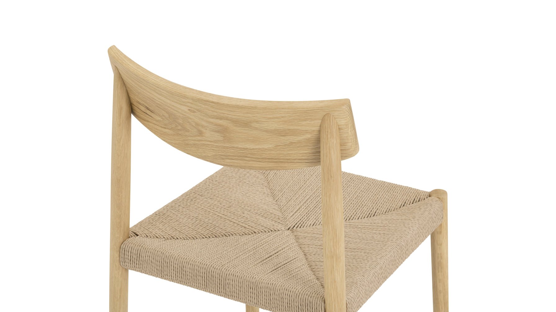 Dinner Guest Armless Dining Chair (Set of Two), White Oak/ Natural Papercord Seat - Image 10