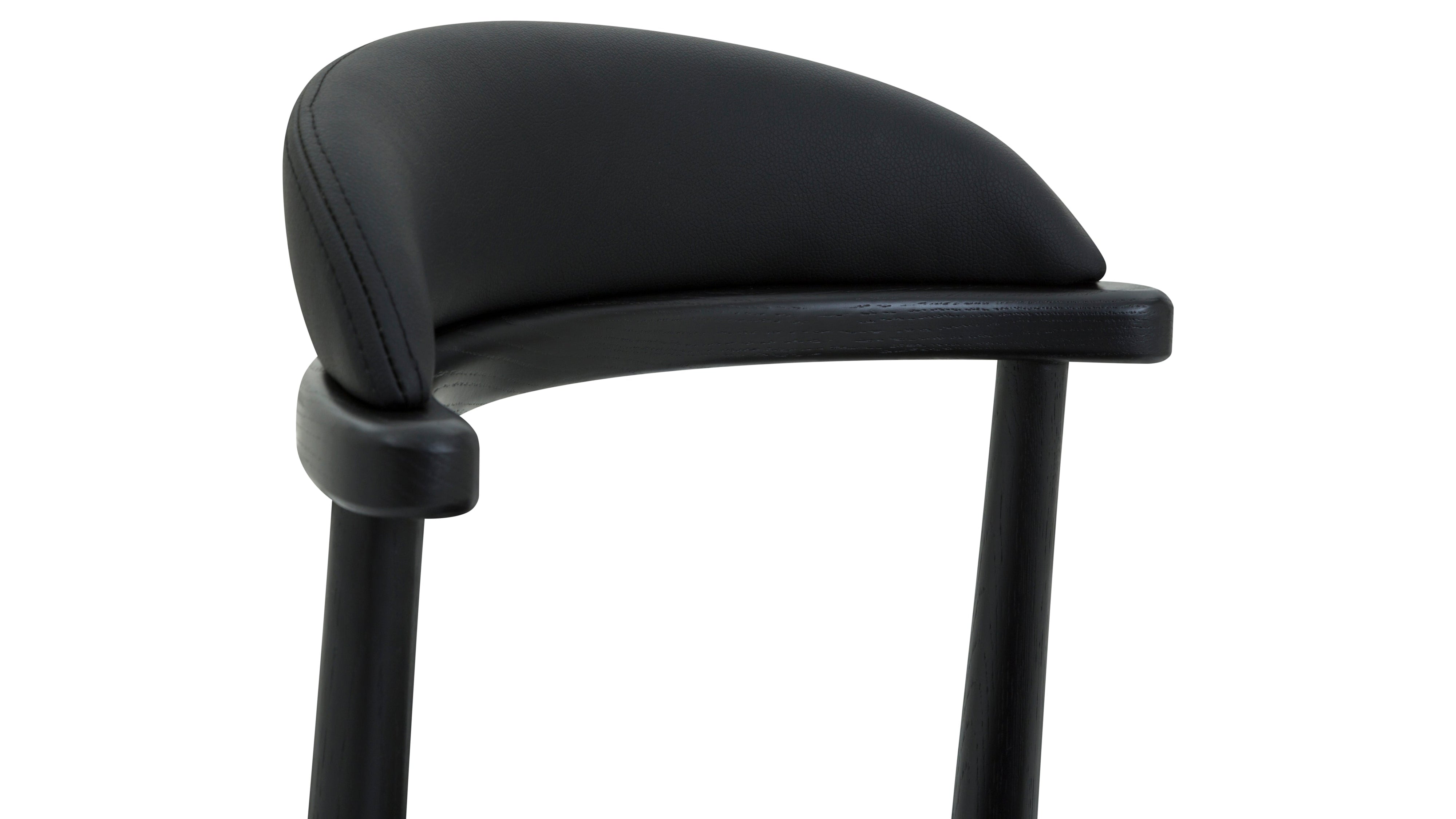 Count On Me Armless Dining Chair (Set of Two), Black Oak, Black Seat - Image 7