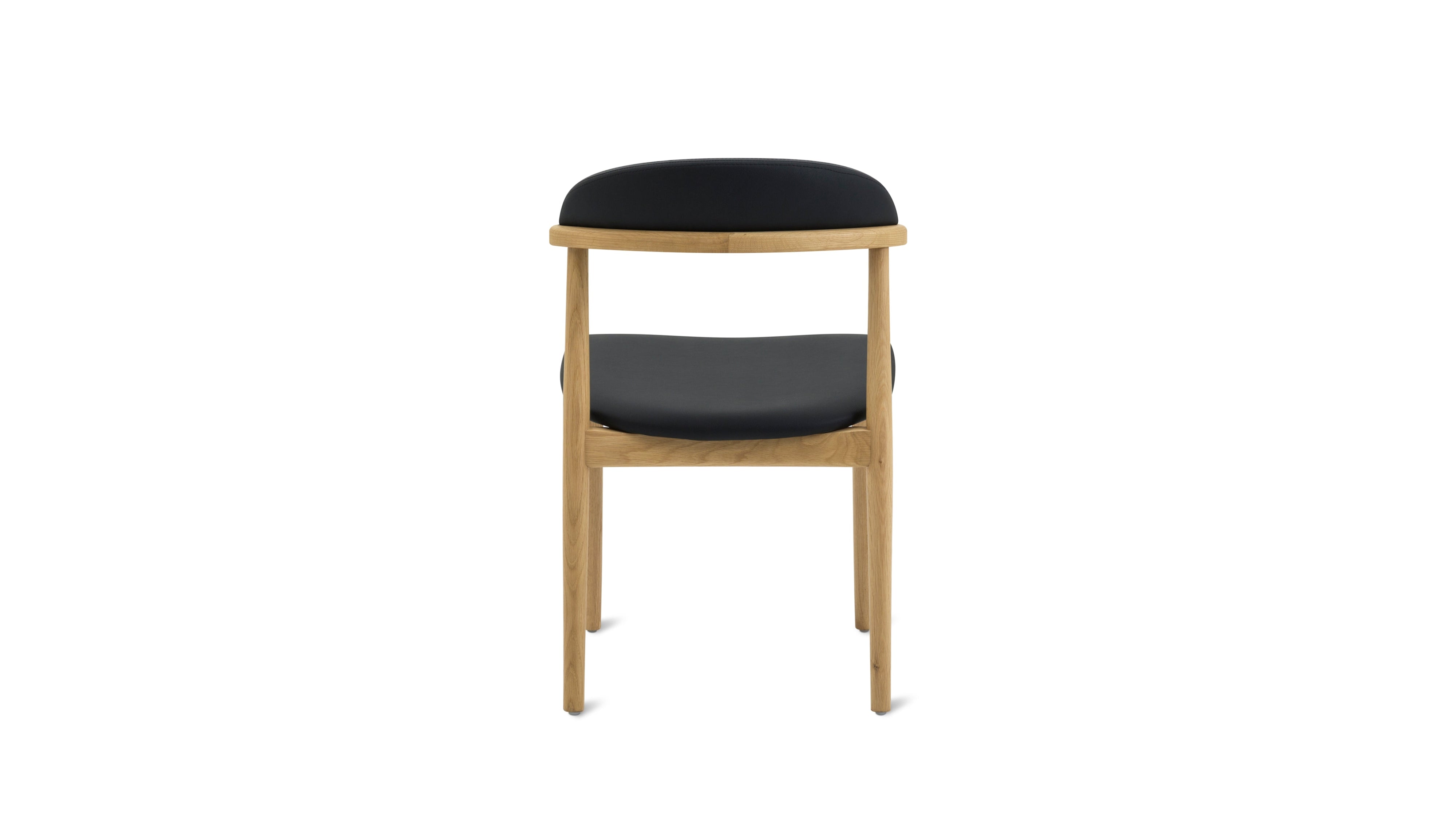 Count On Me Armless Dining Chair (Set of Two), Oak, Black Seat - Image 11
