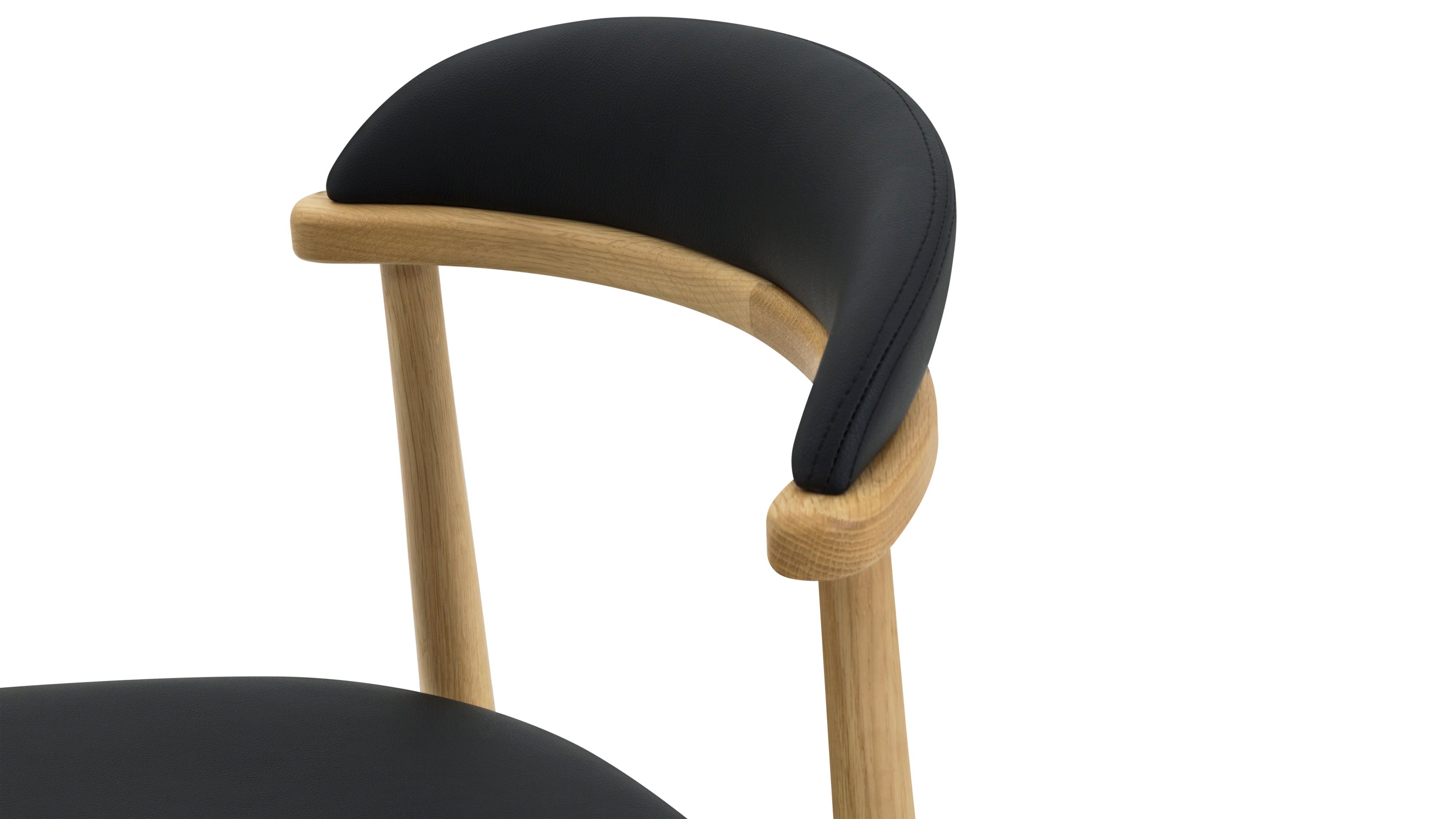 Count On Me Armless Dining Chair (Set of Two), Oak, Black Seat - Image 7