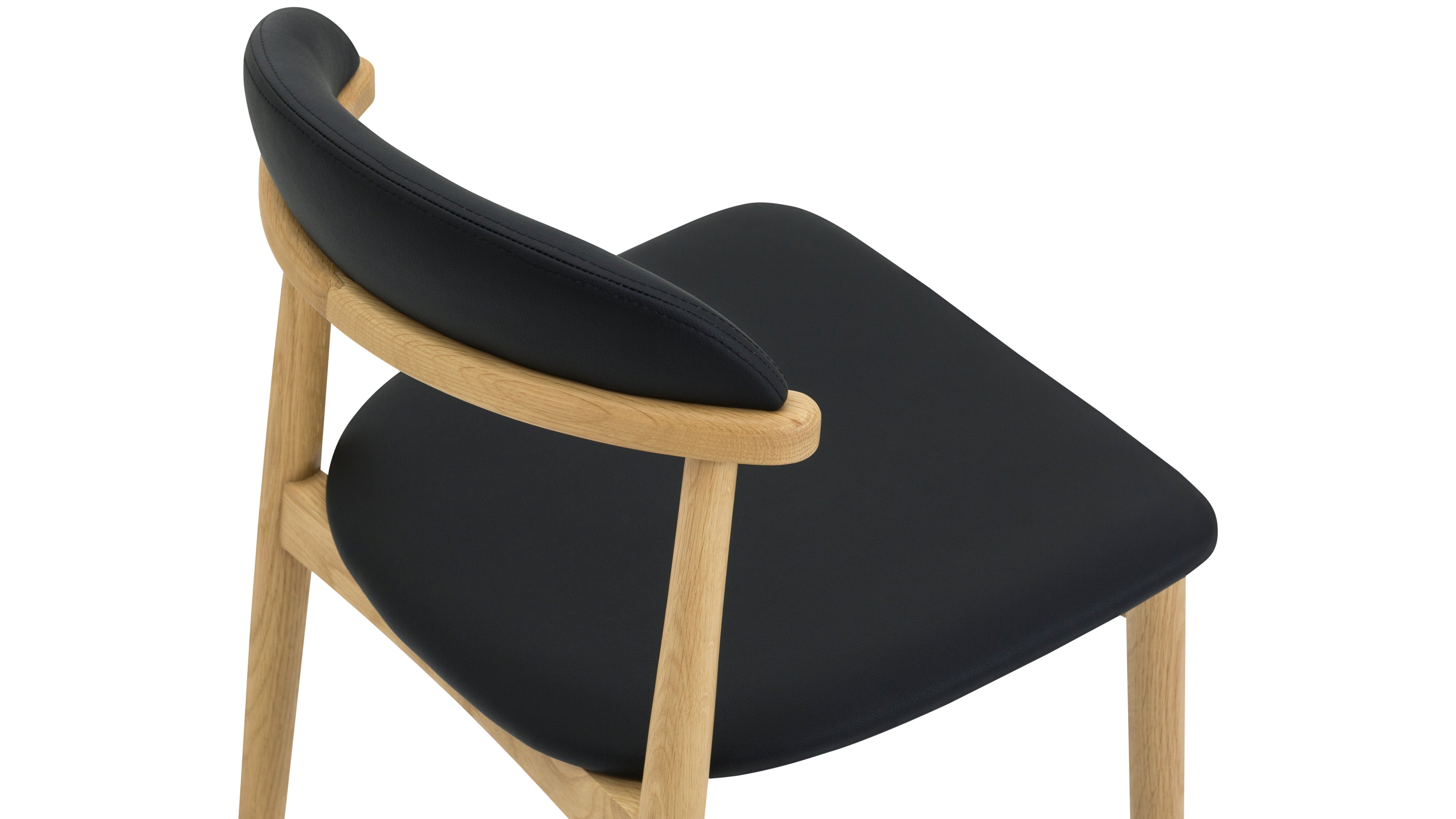 Count On Me Armless Dining Chair (Set of Two), Oak, Black Seat - Image 8
