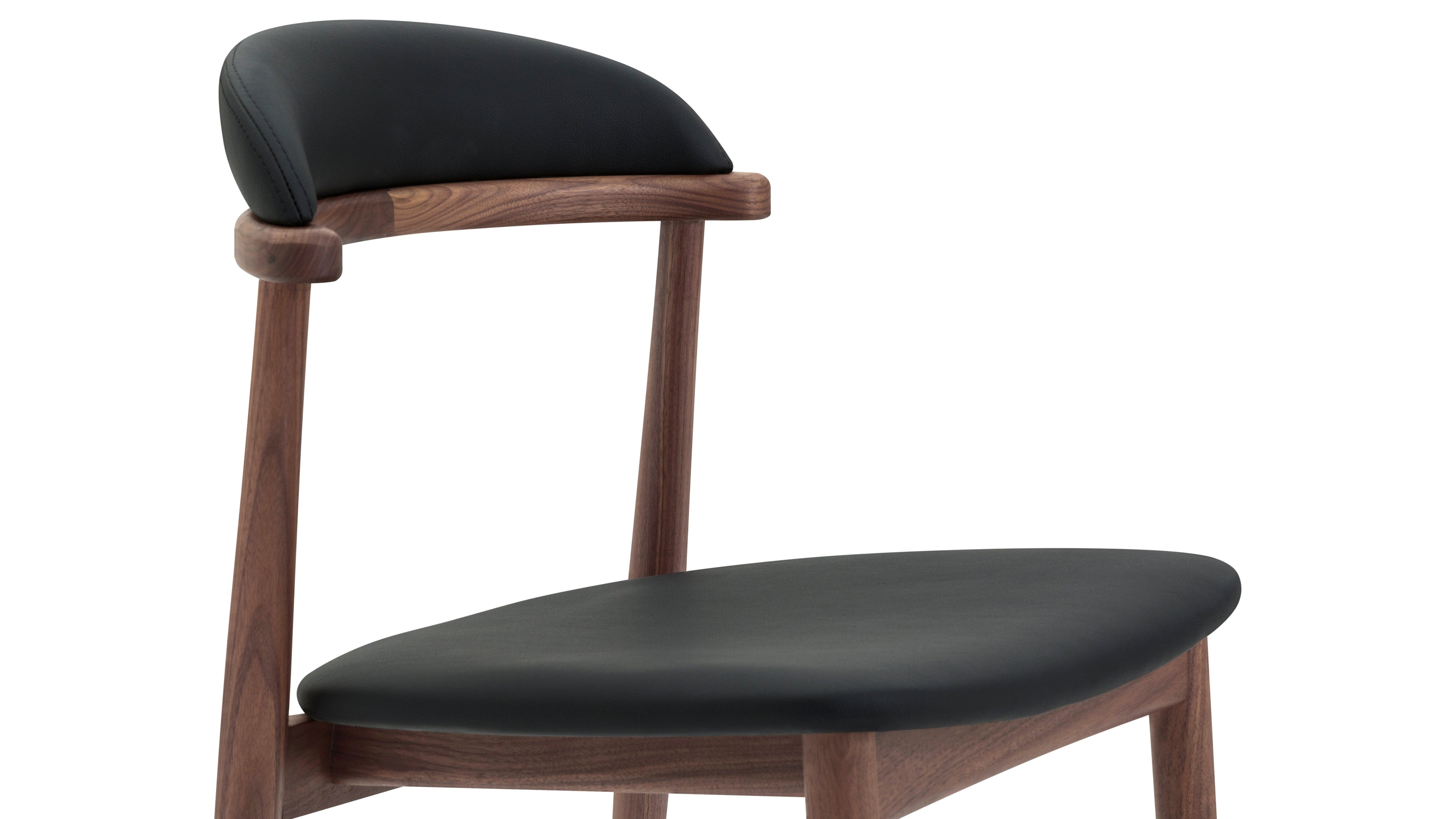 Count On Me Armless Dining Chair (Set of Two), Walnut, Black Seat - Image 6