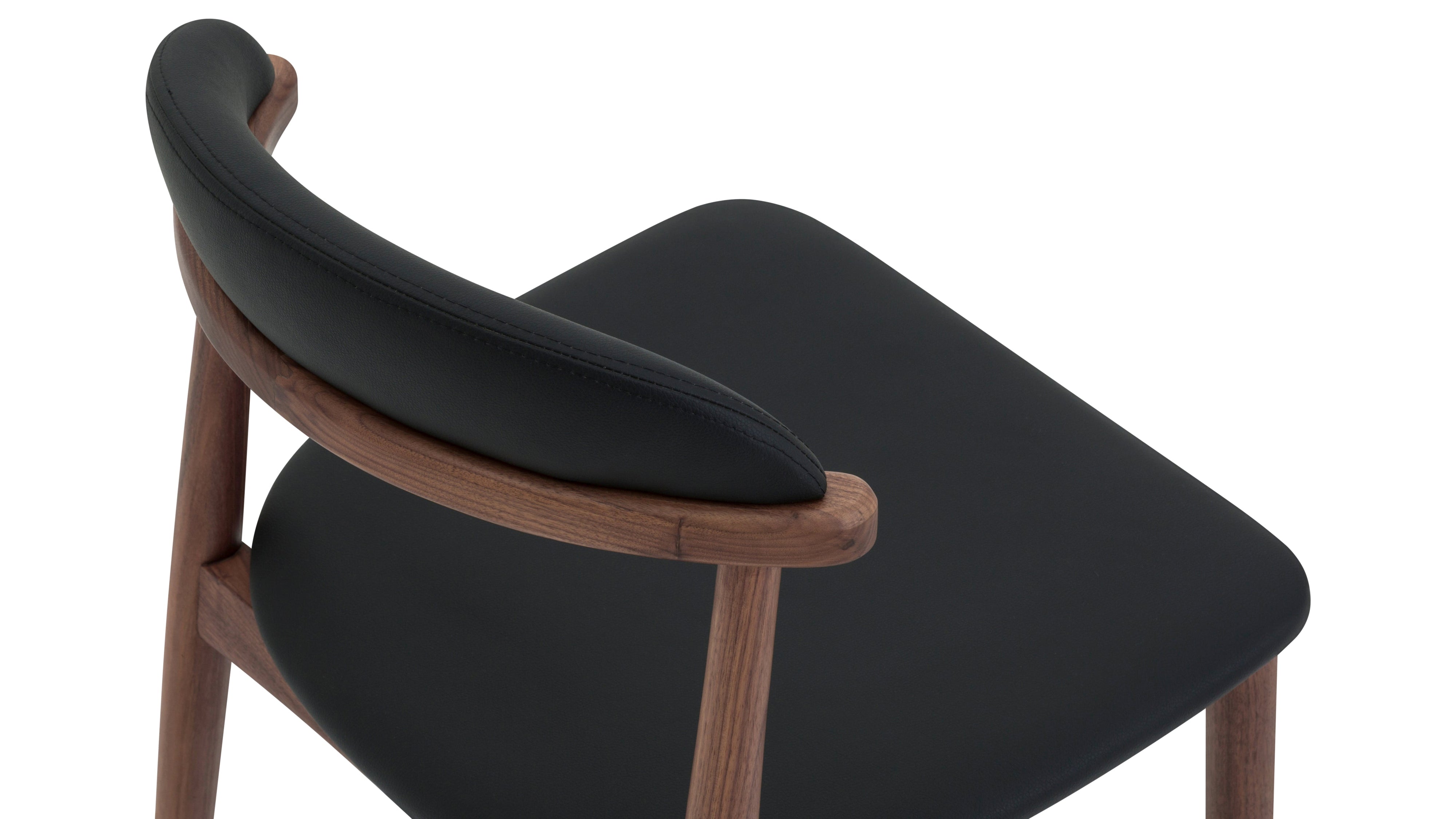 Count On Me Armless Dining Chair (Set of Two), Walnut, Black Seat - Image 8