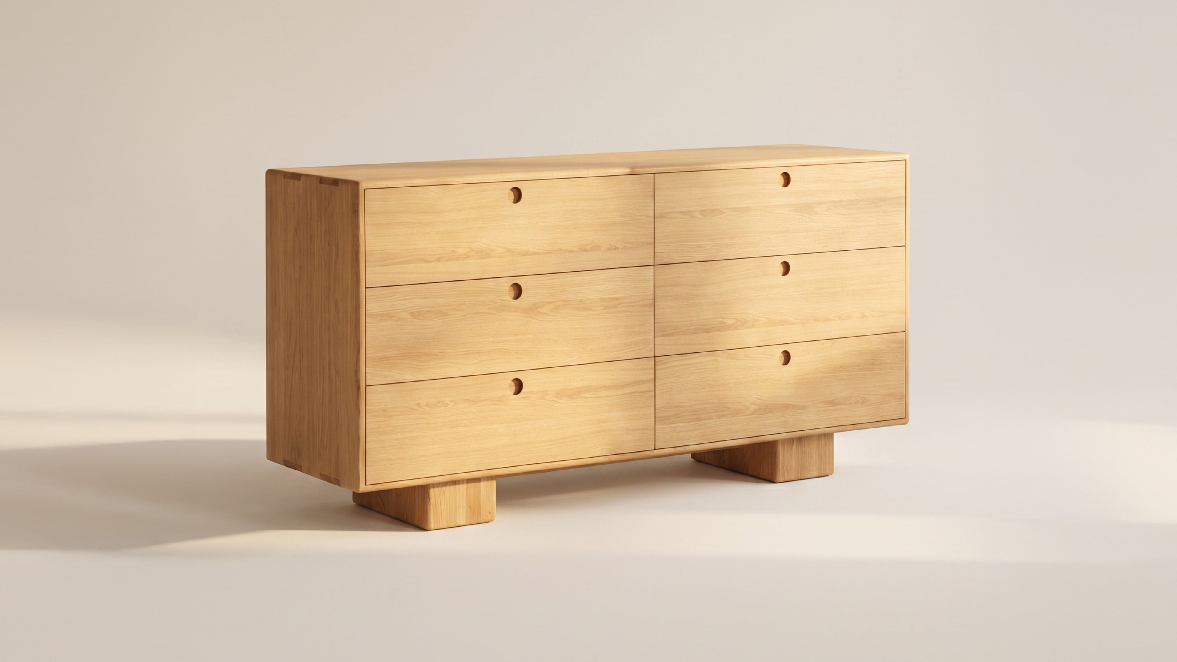 Square Up Double Dresser, Oak