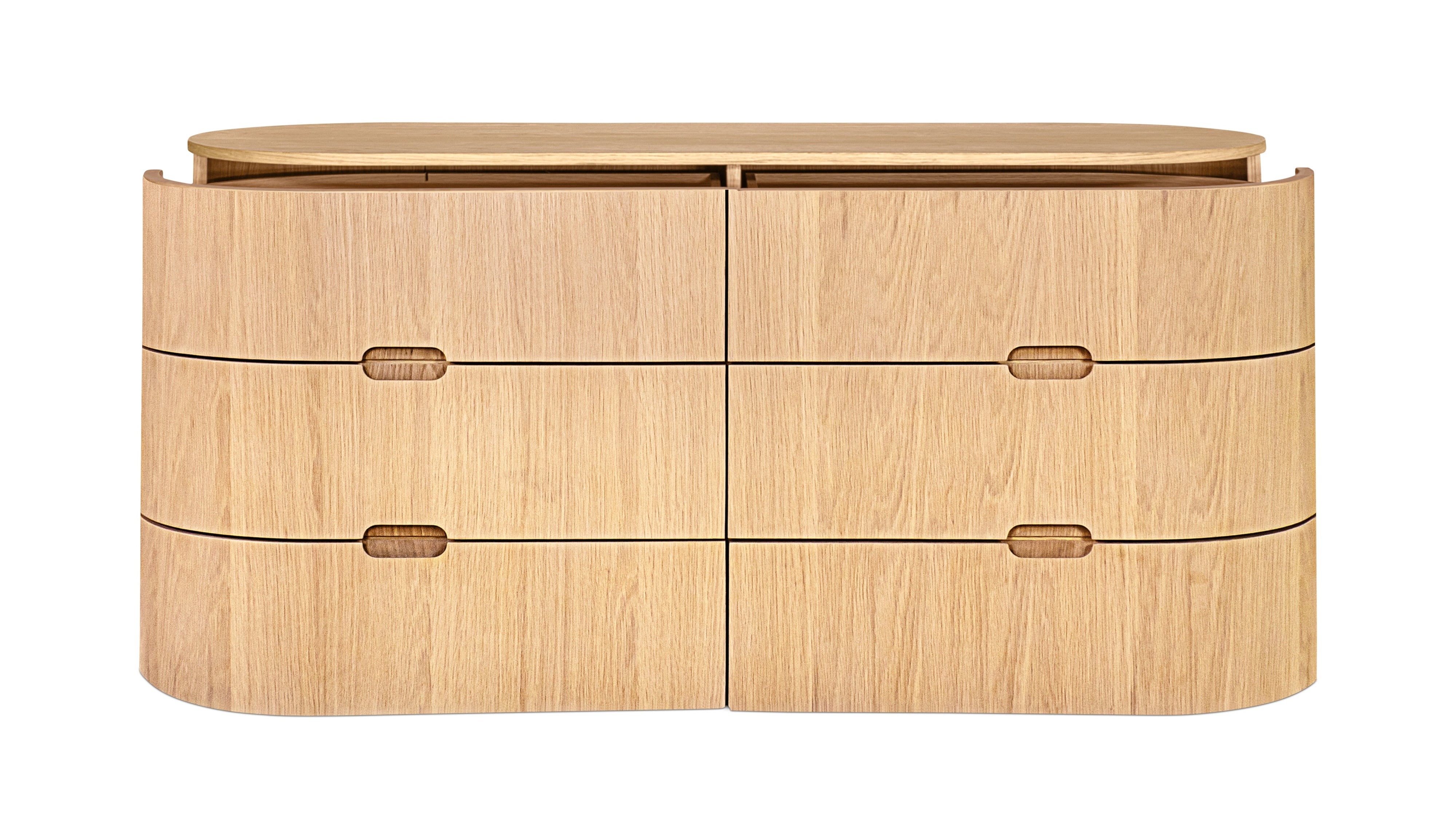 Go Round Dresser, 6 Drawer, White Limed Oak - Image 9