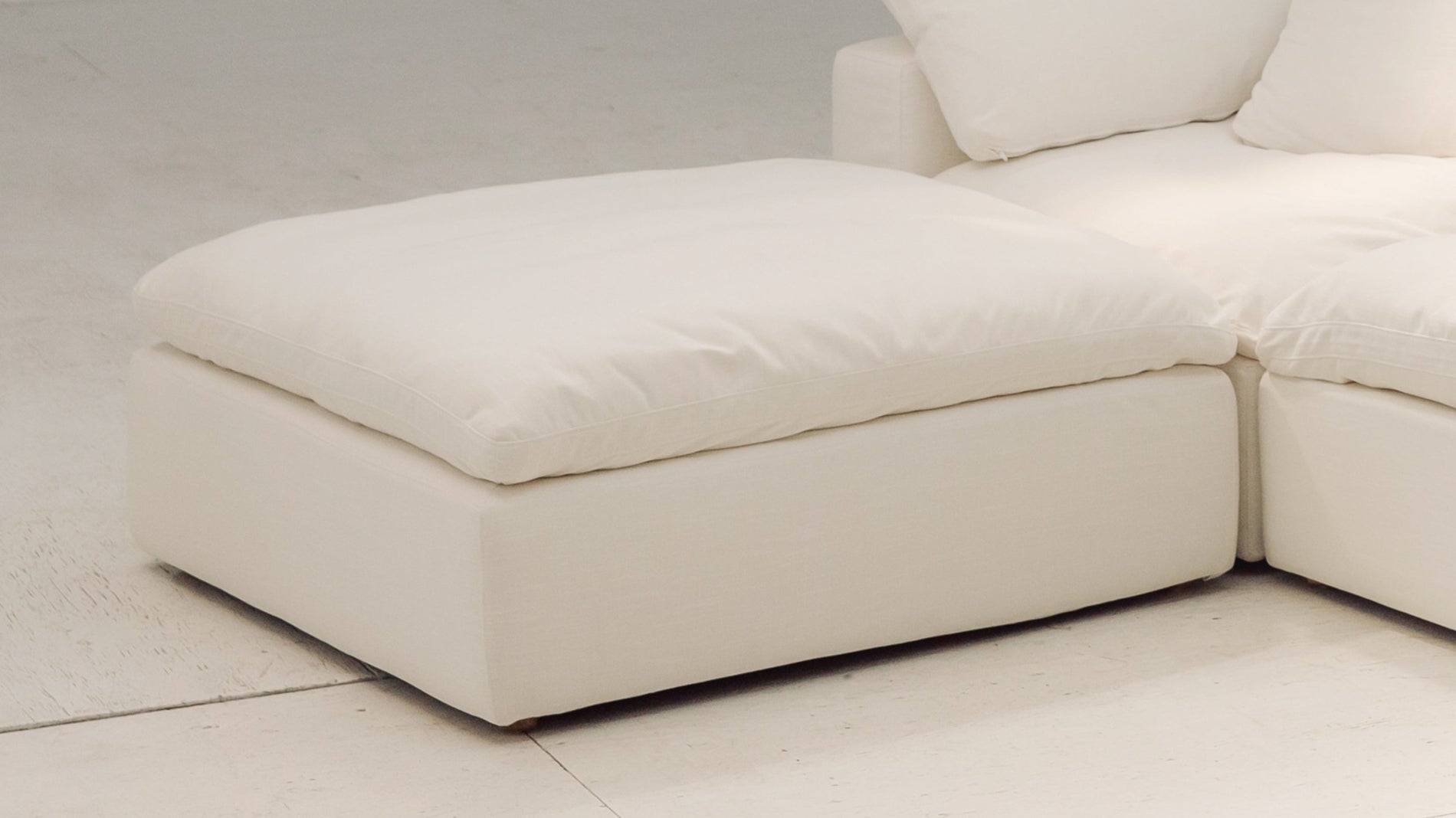 Movie Night™ Ottoman, Large, Cream Linen_image