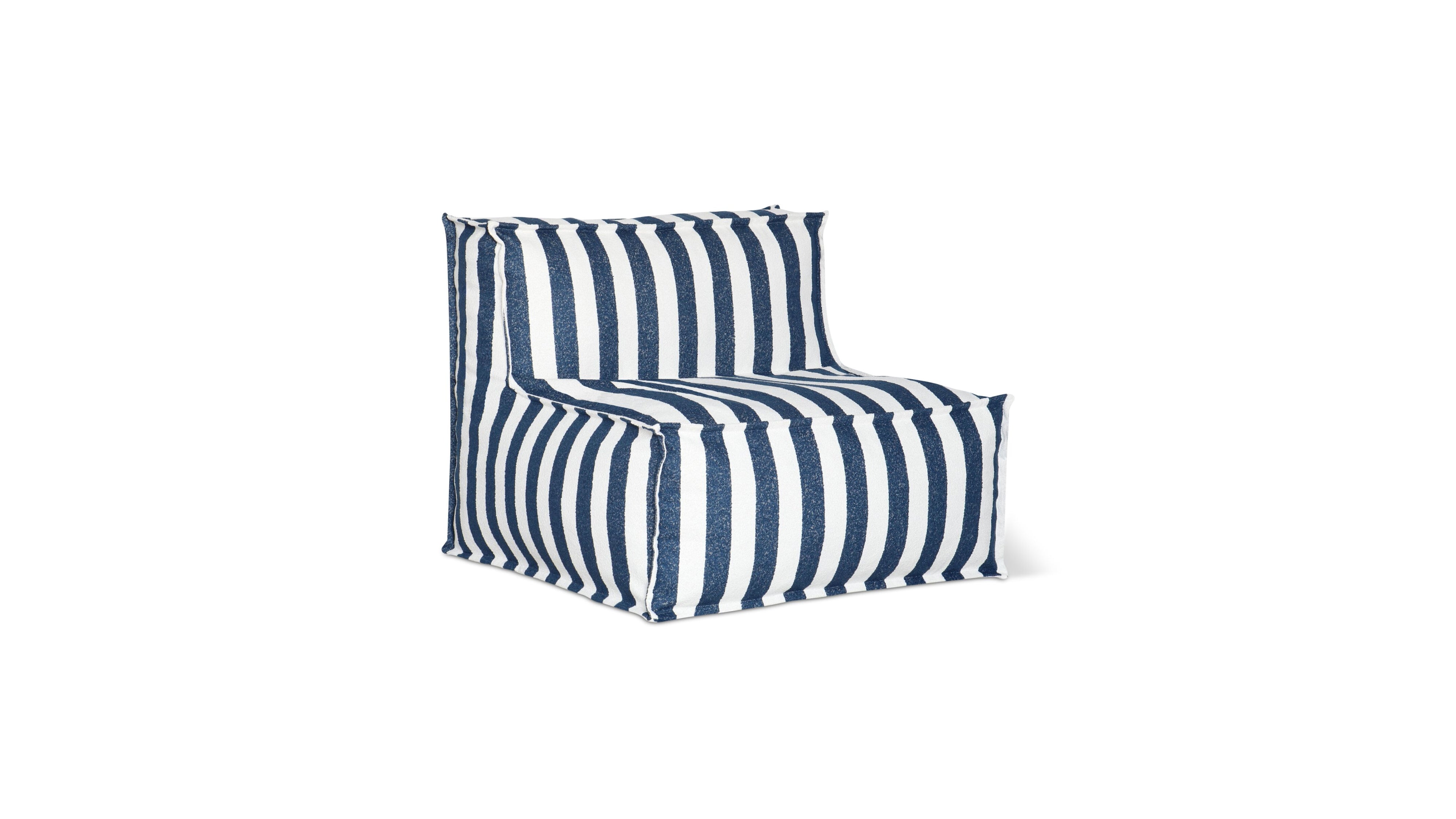 Make Waves Outdoor Armless Chair, Ocean Stripe