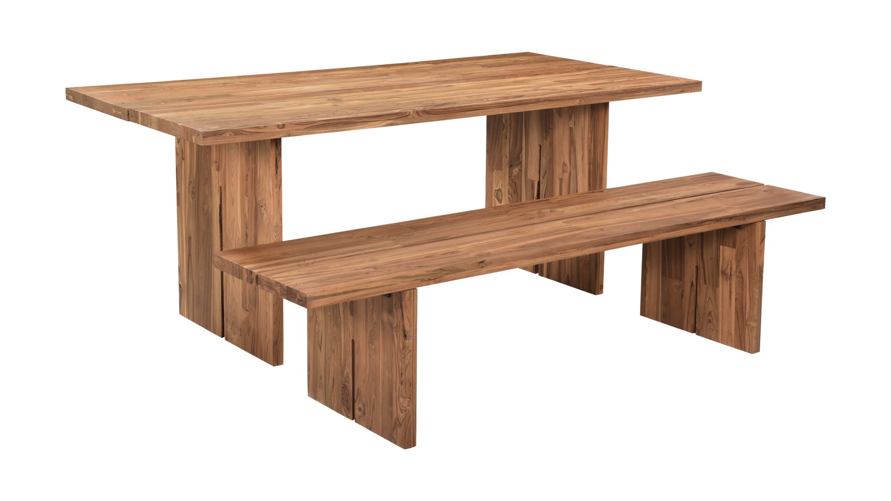 Plane Outdoor Bench, Seats 4, Teak - Image 5