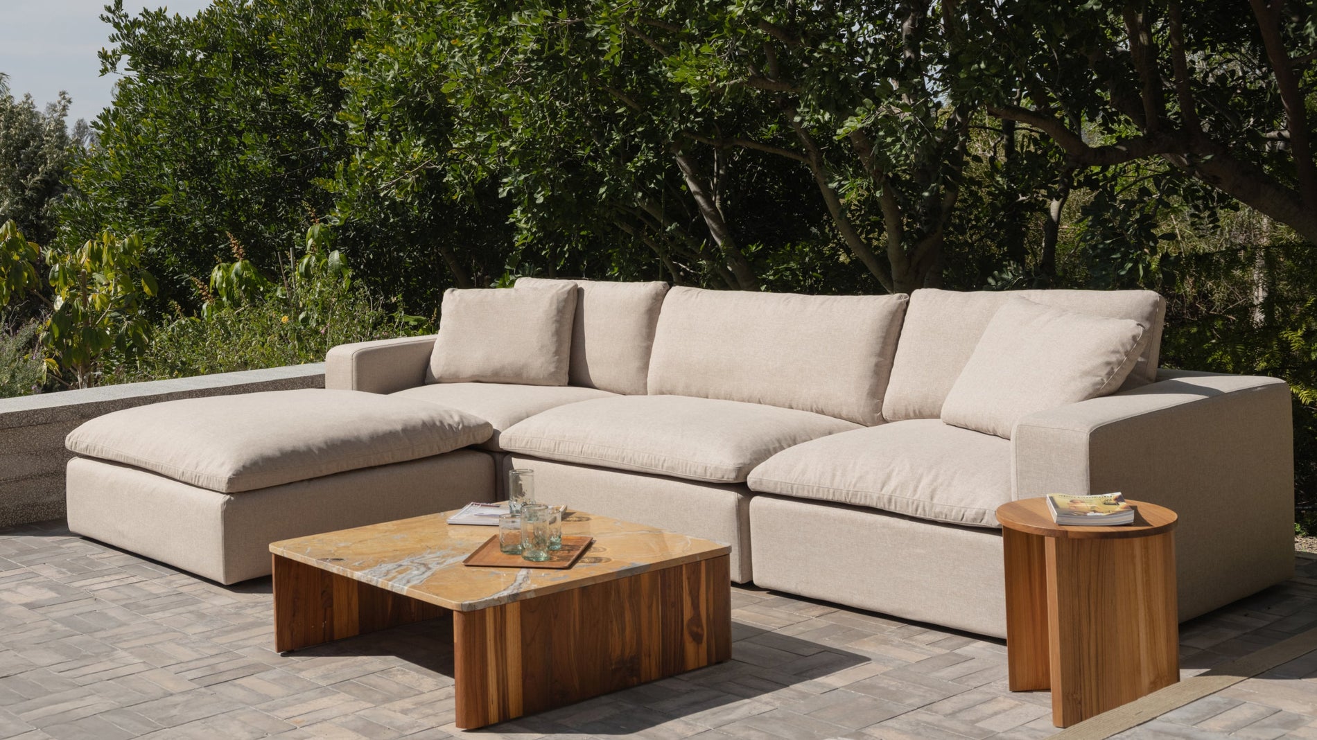 Movie Night™ Outdoor 4-Piece Modular Sectional, Standard, Desert_image