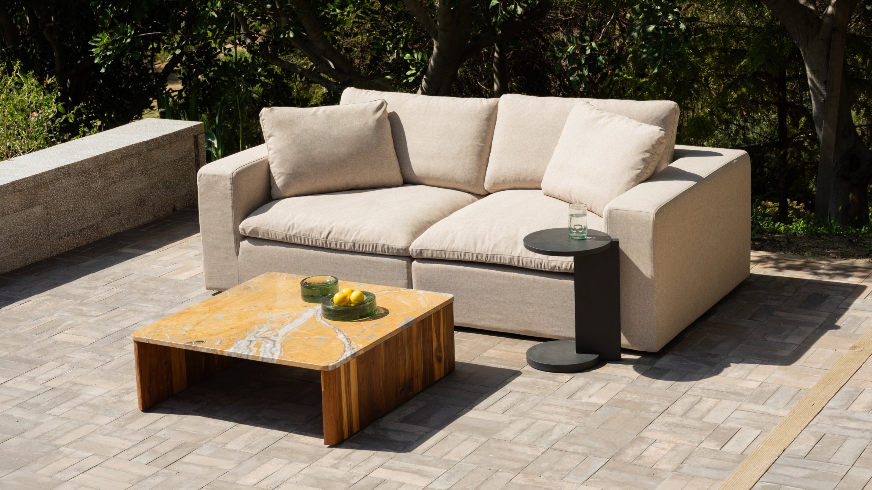 Movie Night™ Outdoor 2-Piece Modular Sofa, Large, Ivory - Image 9