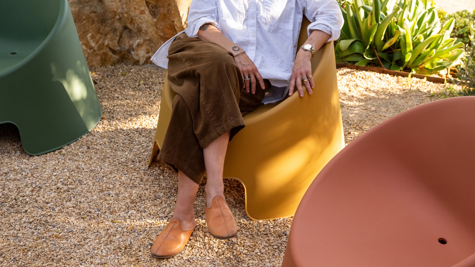 Inner Circle Outdoor Lounge Chair Lemon Set of Four_image