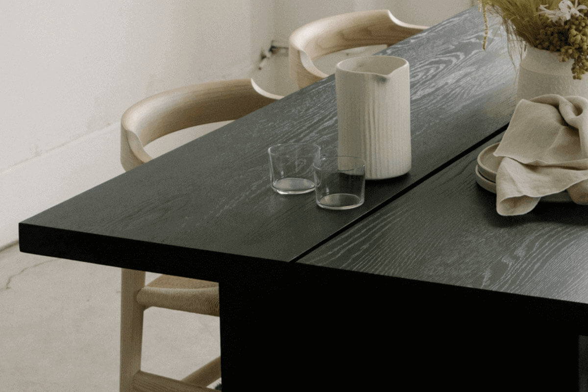 Plane Dining Table, Seats 4-6 People, Black Oak - Image 4