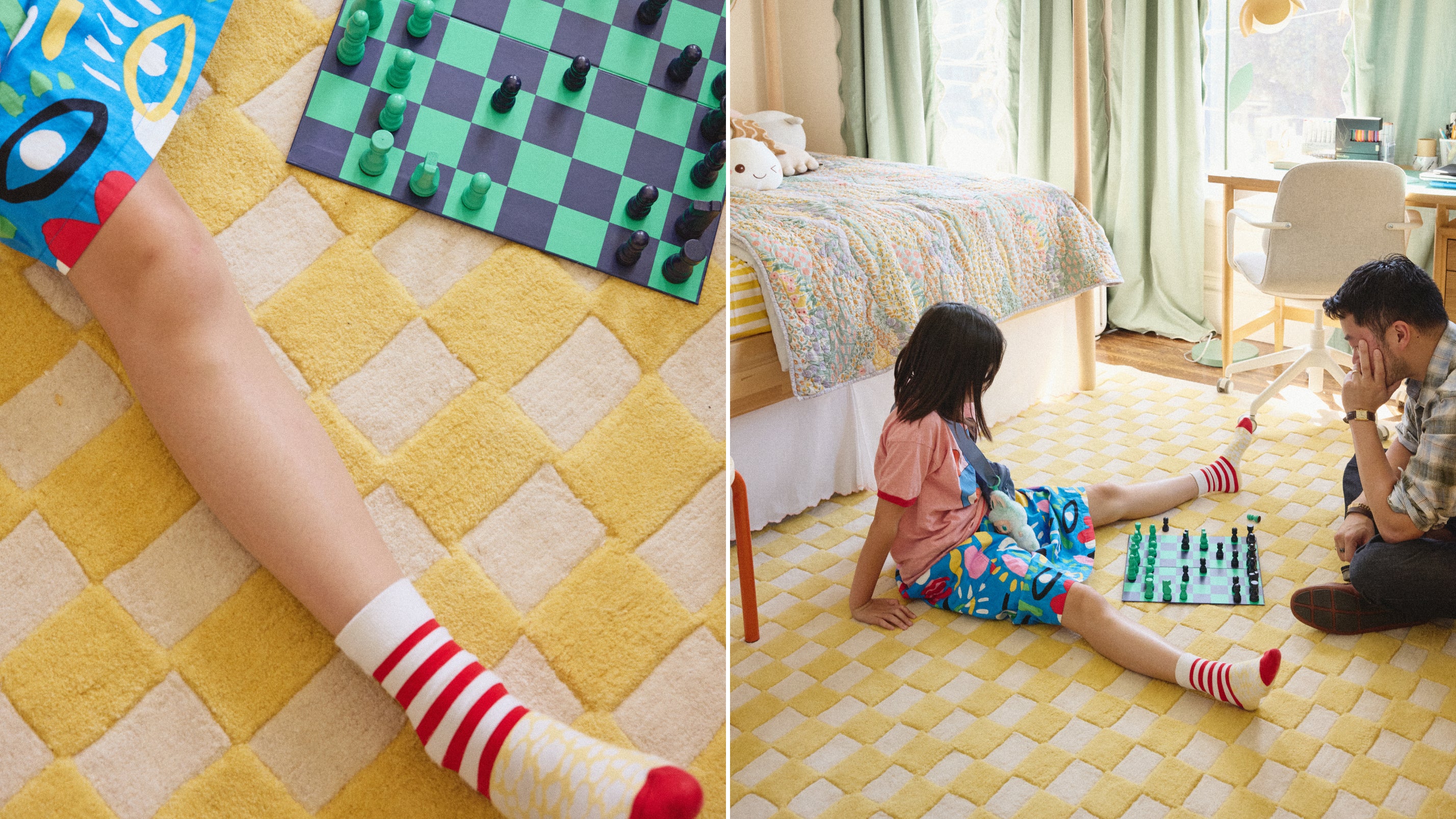 Checkers Rug x Scott Sueme, 5x7, Sunshine