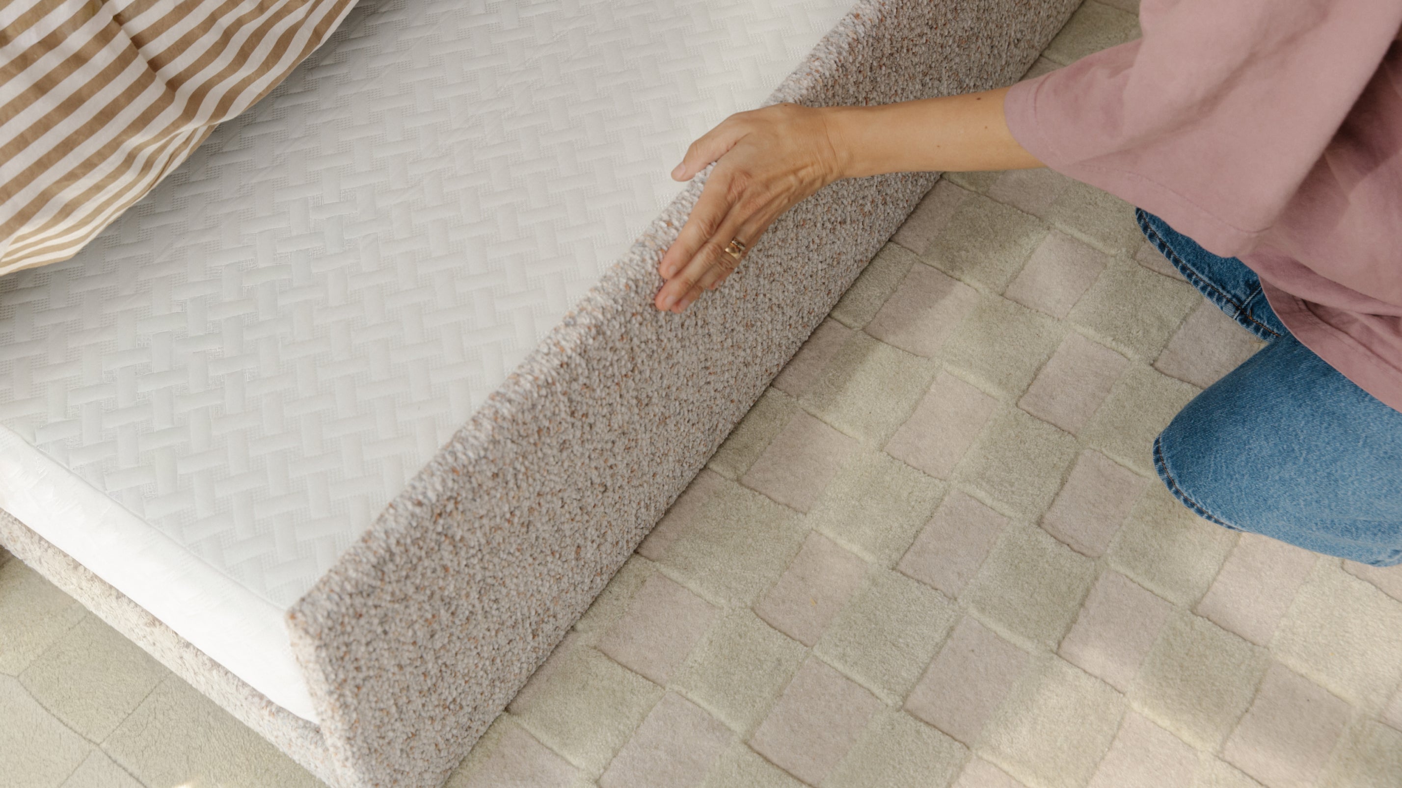 Checkers Rug x Scott Sueme, 5x7, Aloe