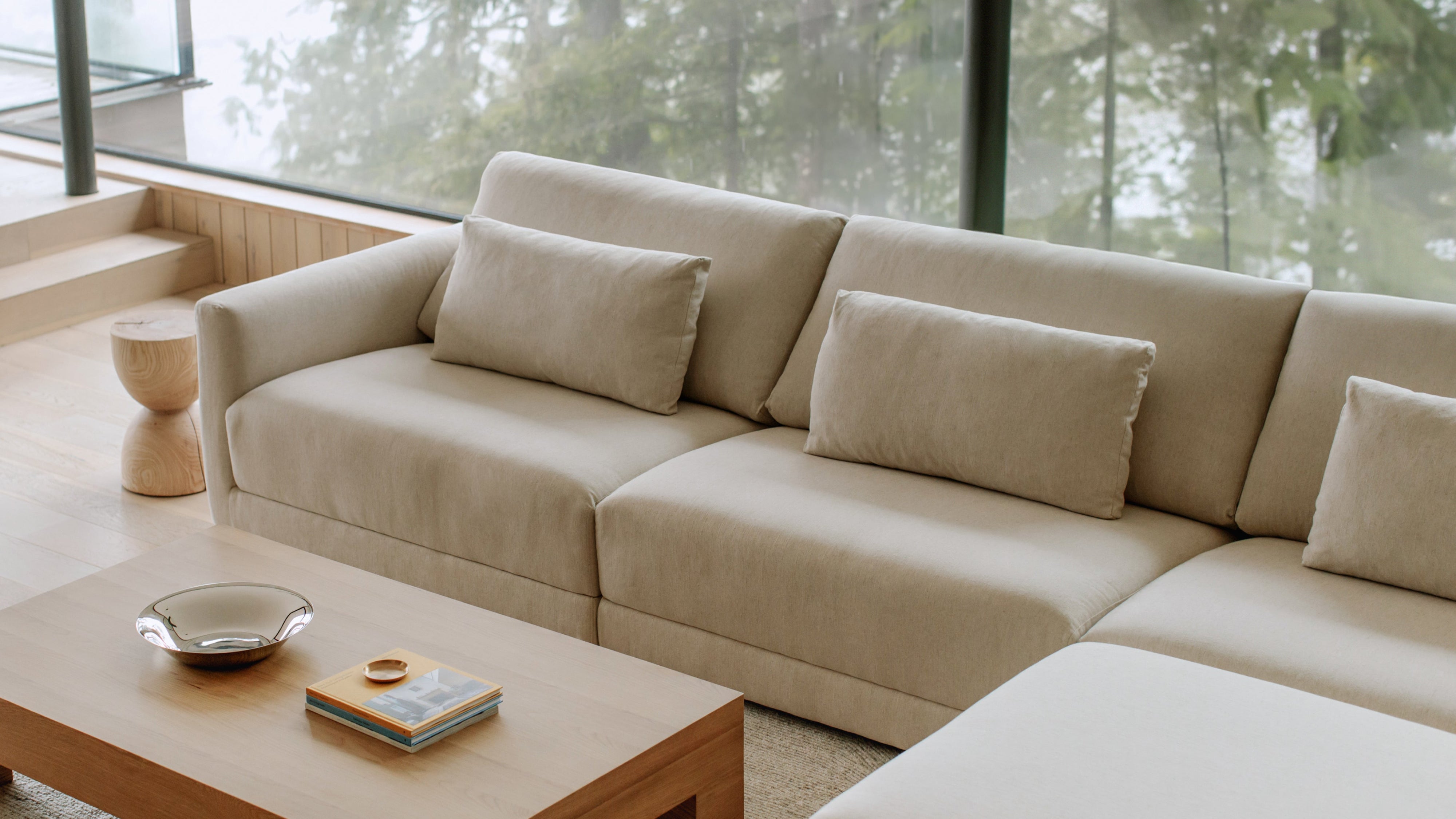 Wind Down 5-Piece Modular Sectional Closed, Beach - Image 8