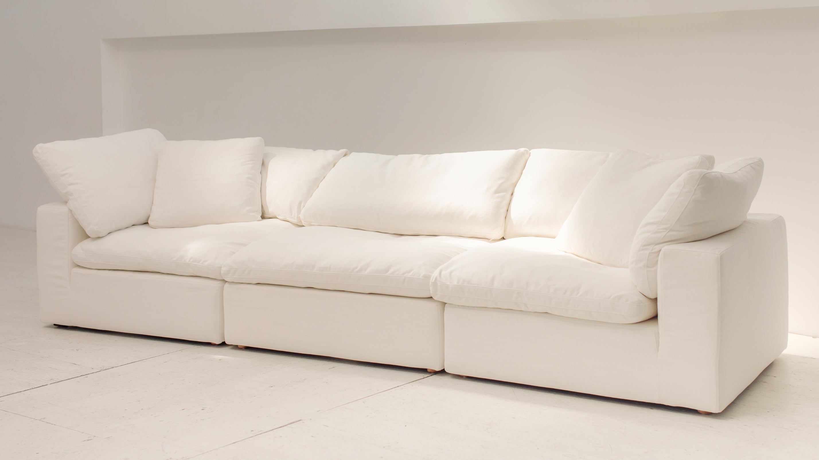 Movie Night™ 3-Piece Modular Sofa, Standard, Cream Linen - Image 5
