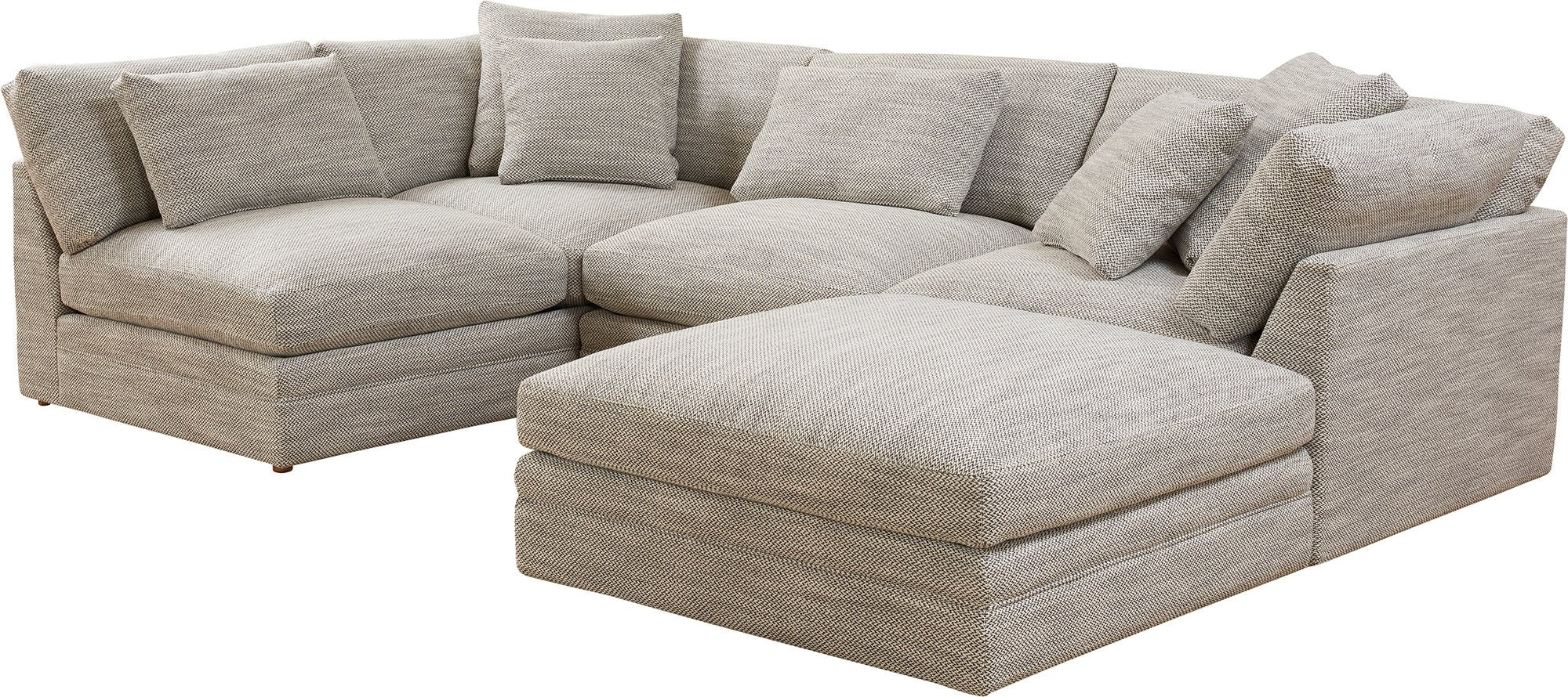 Feel Good Sectional with Ottoman, Left, Smoke - Image 4